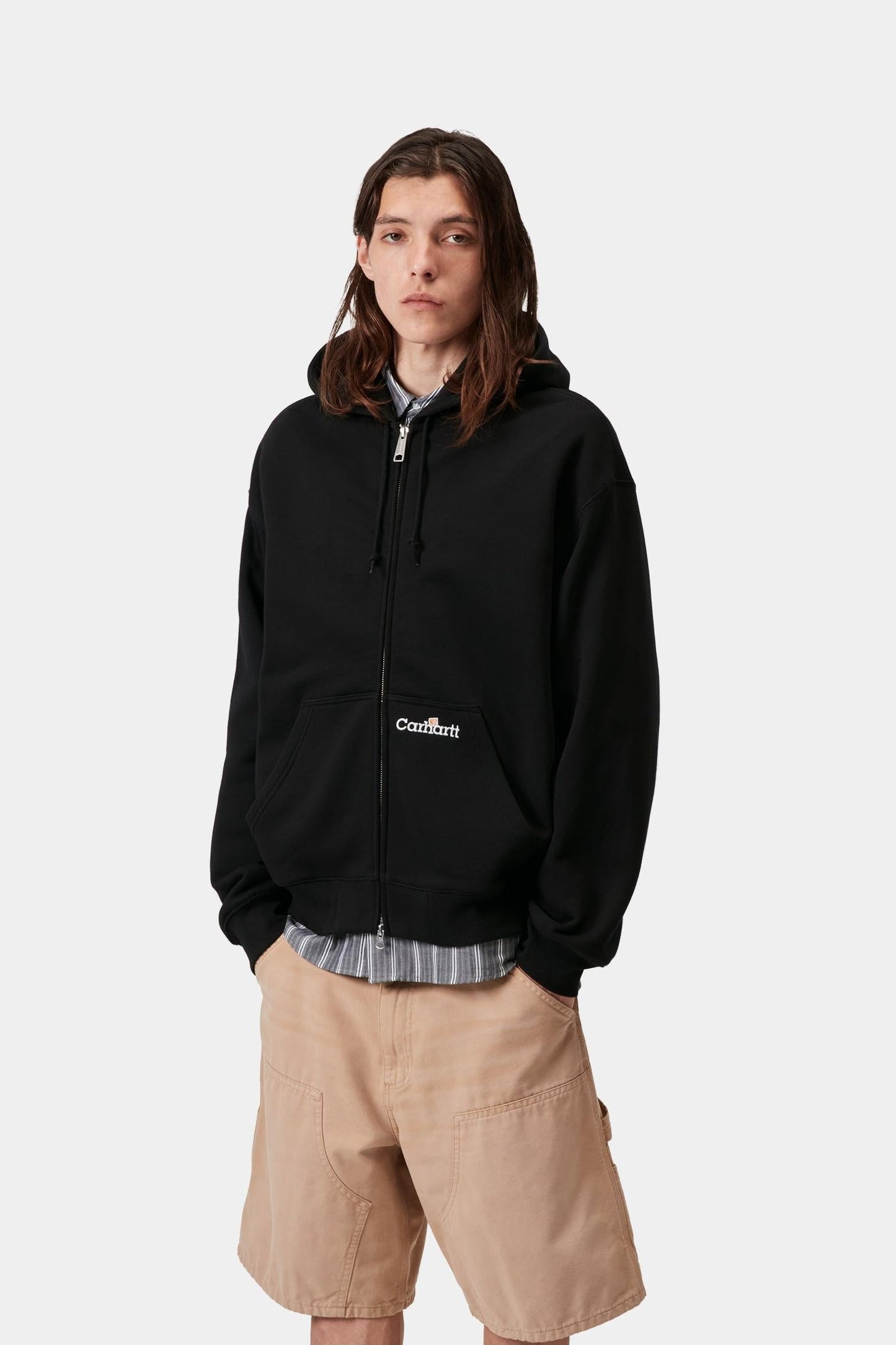 Hooded WIP Label Sweat Jacket Black