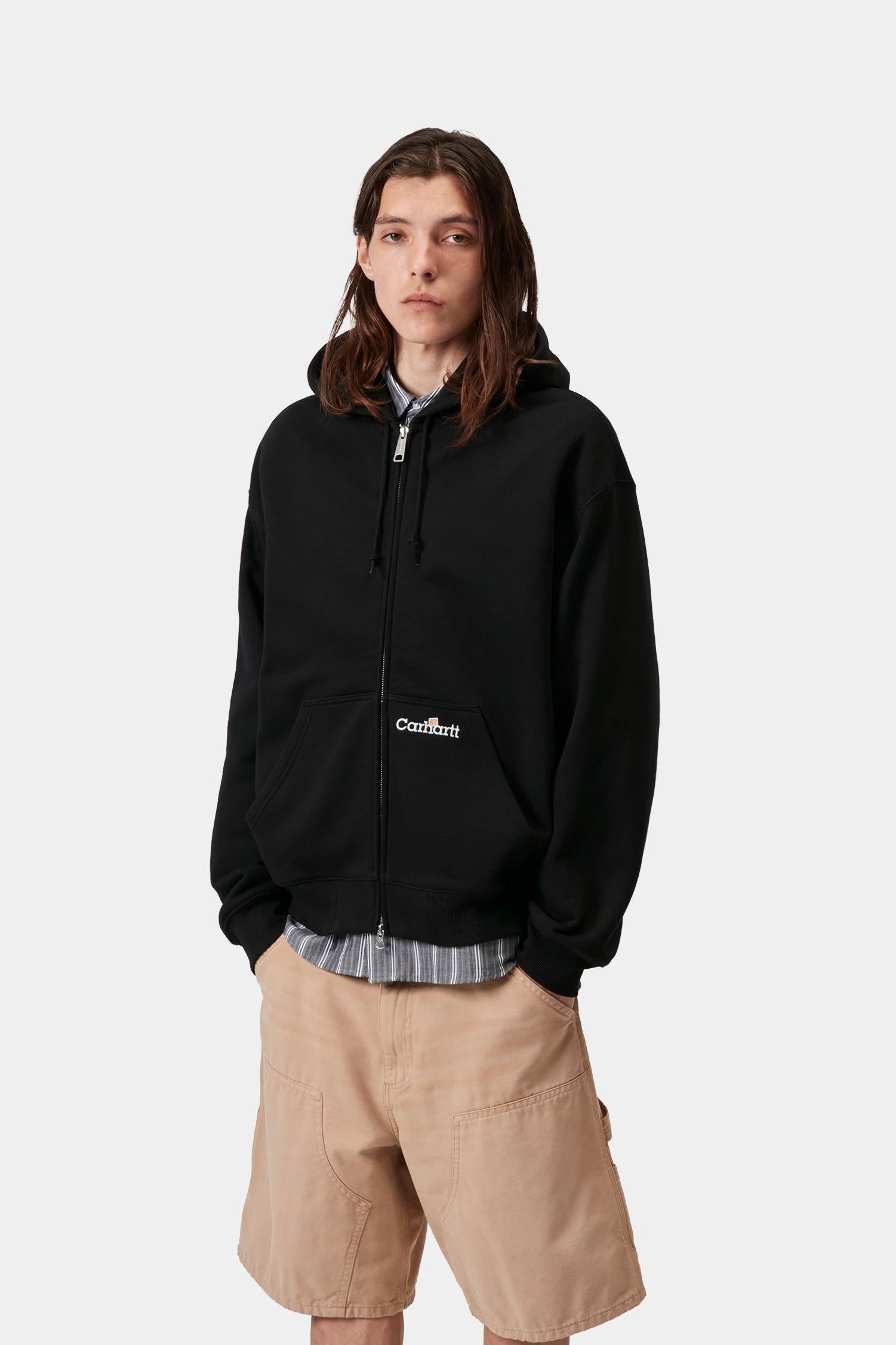 Hooded WIP Label Sweat Jacket Black