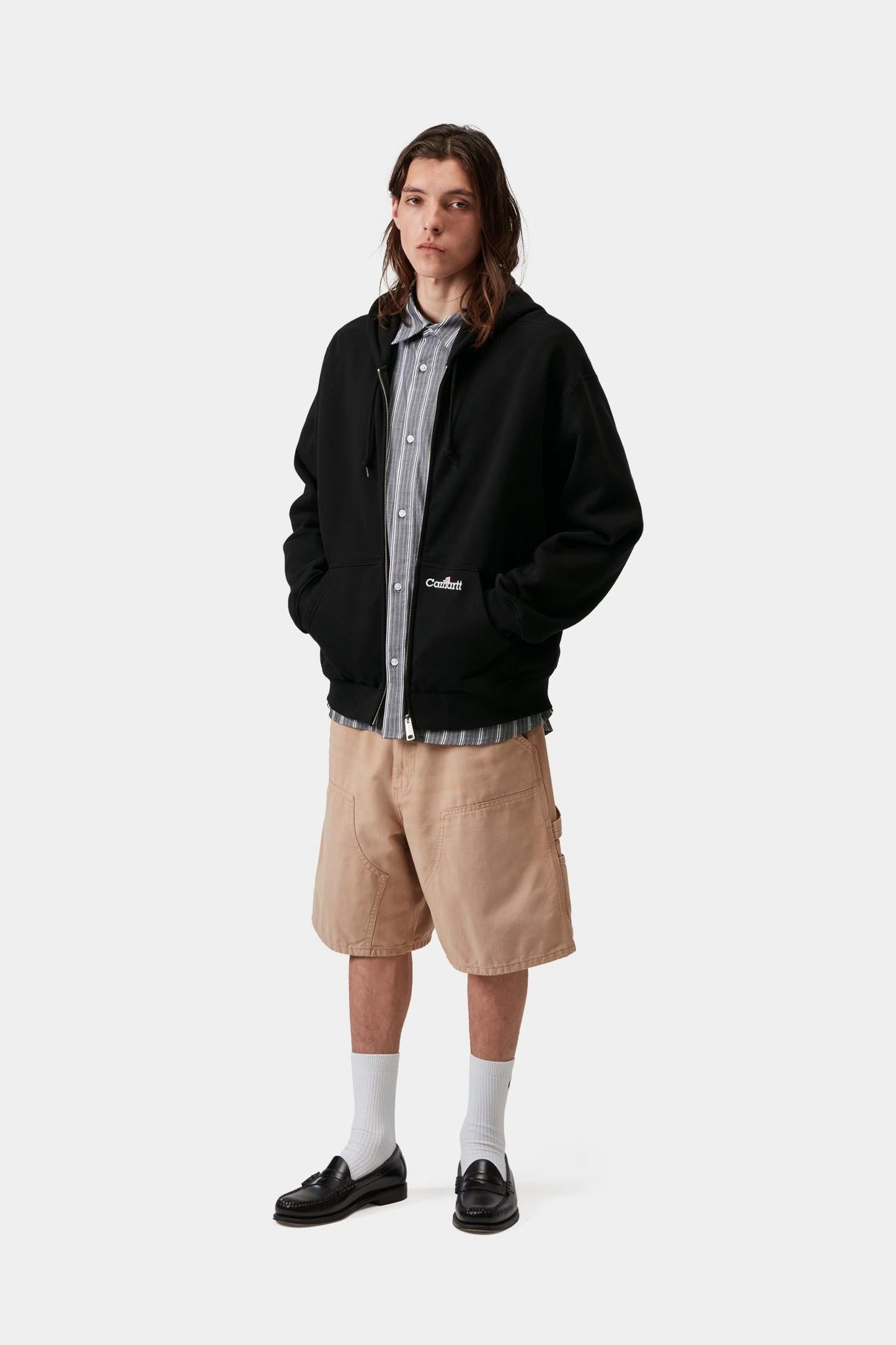Hooded WIP Label Sweat Jacket Black