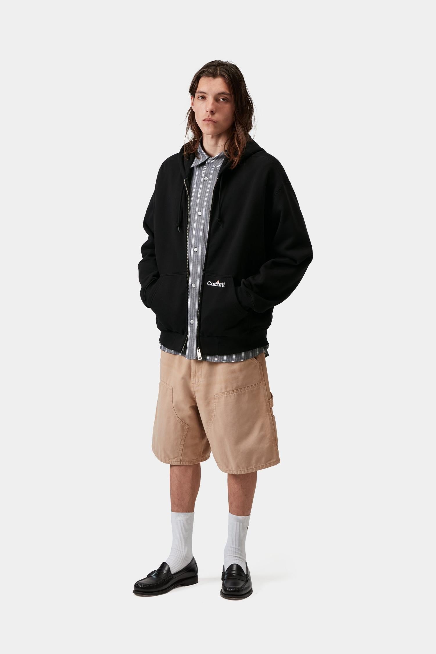 Hooded WIP Label Sweat Jacket Black