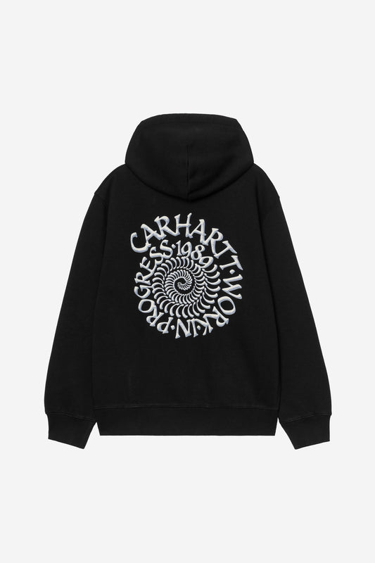 Hooded Spiral Sweatshirt Black