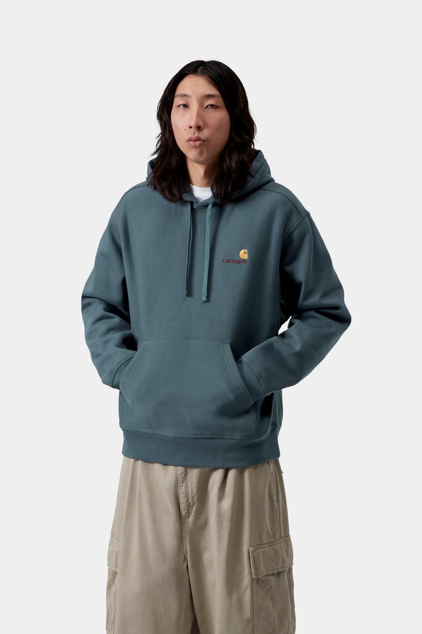Hooded American Script Sweatshirt Office Blue