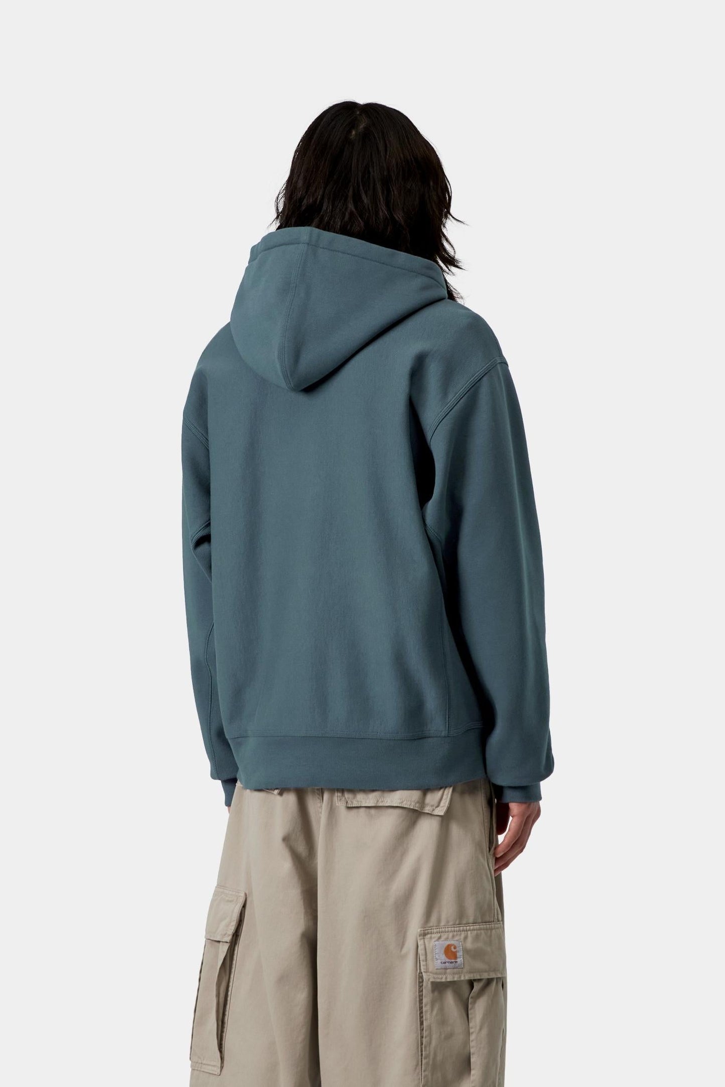Hooded American Script Sweatshirt Office Blue
