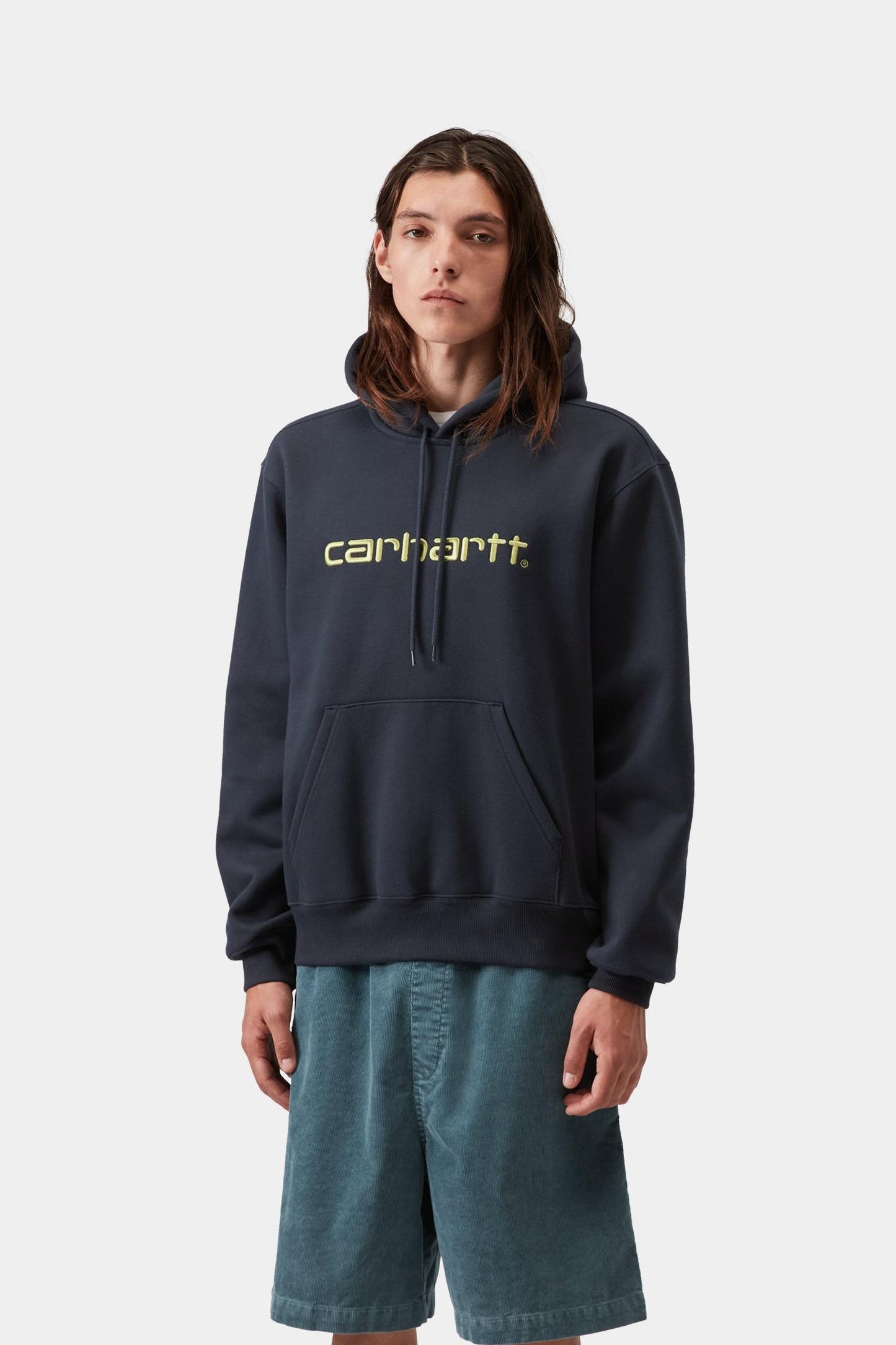 Hooded Carhartt Sweatshirt Deep Night / Gentle Green