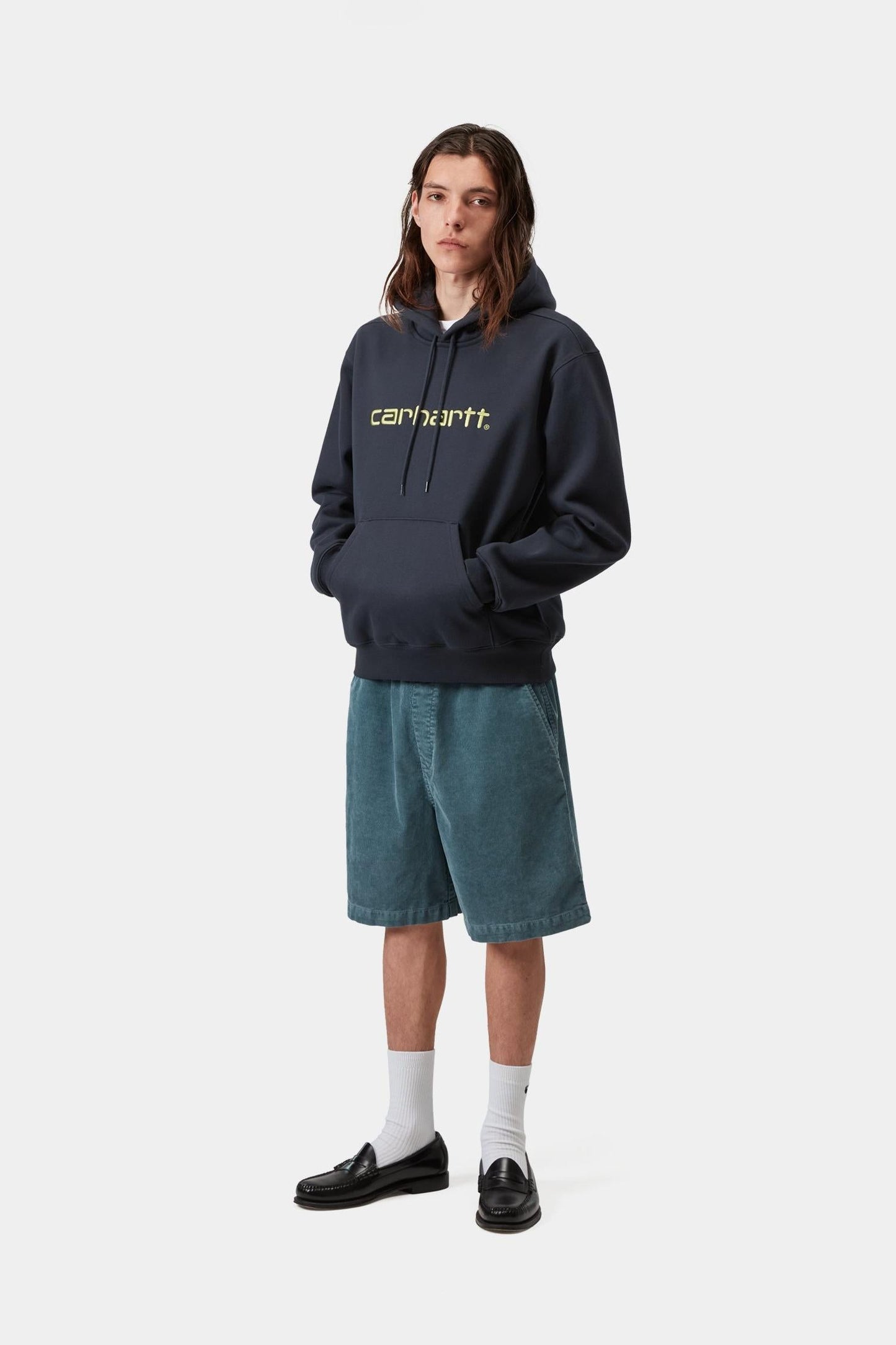 Hooded Carhartt Sweatshirt Deep Night / Gentle Green