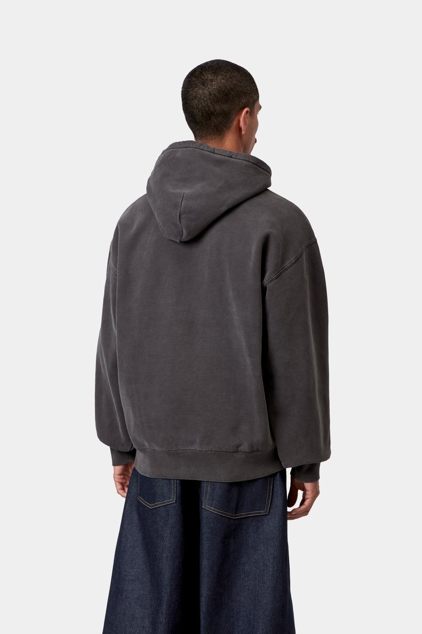 Hooded Nelson Sweatshirt Black (Garment Dyed)