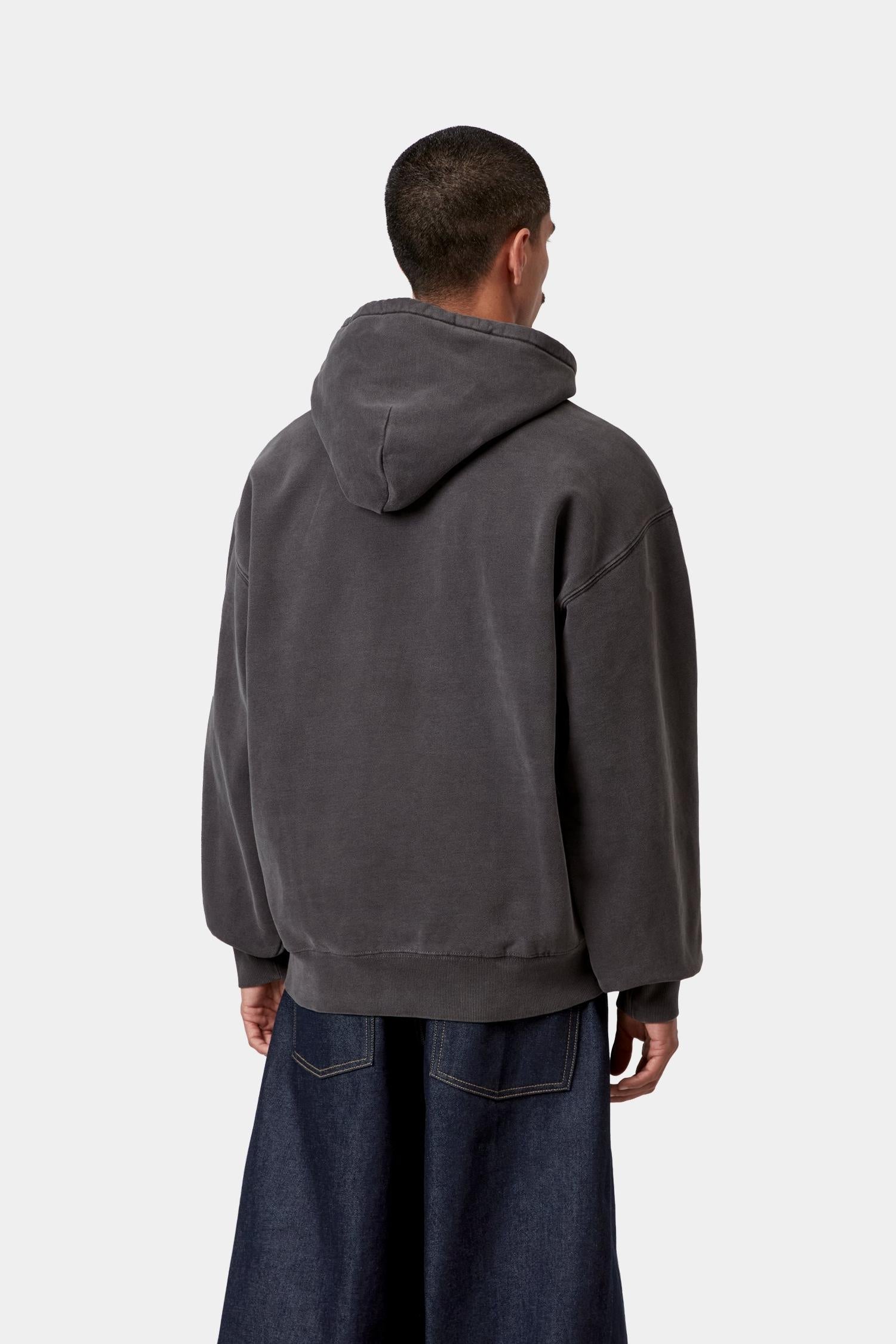 Hooded Nelson Sweatshirt Black (Garment Dyed)