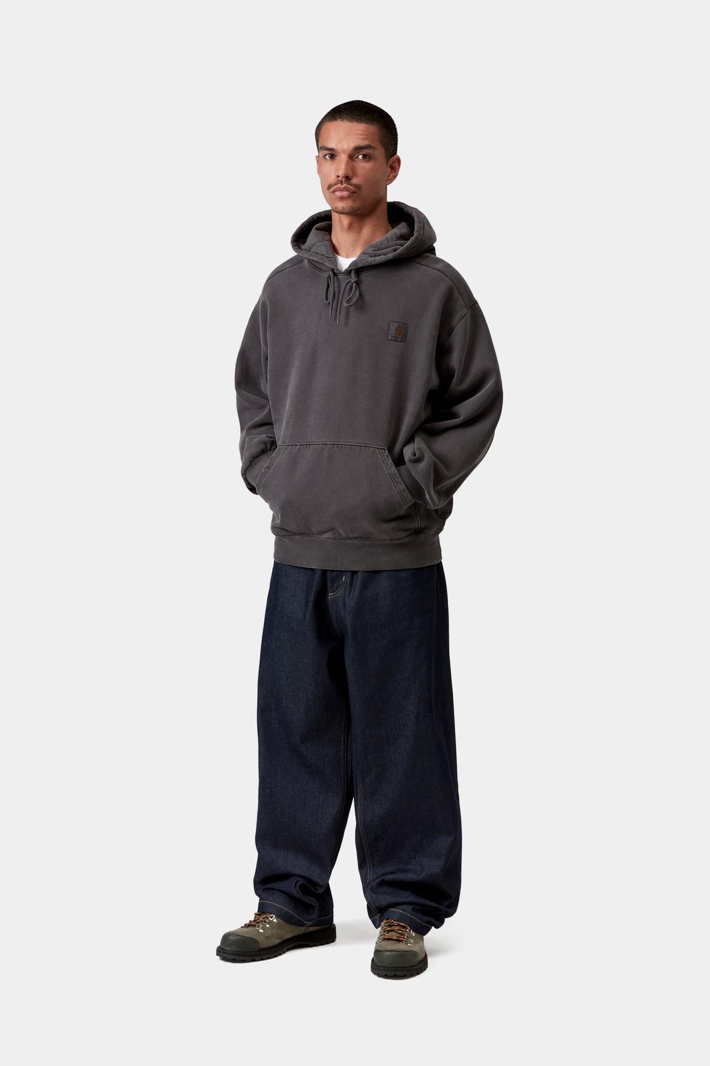 Hooded Nelson Sweatshirt Black (Garment Dyed)