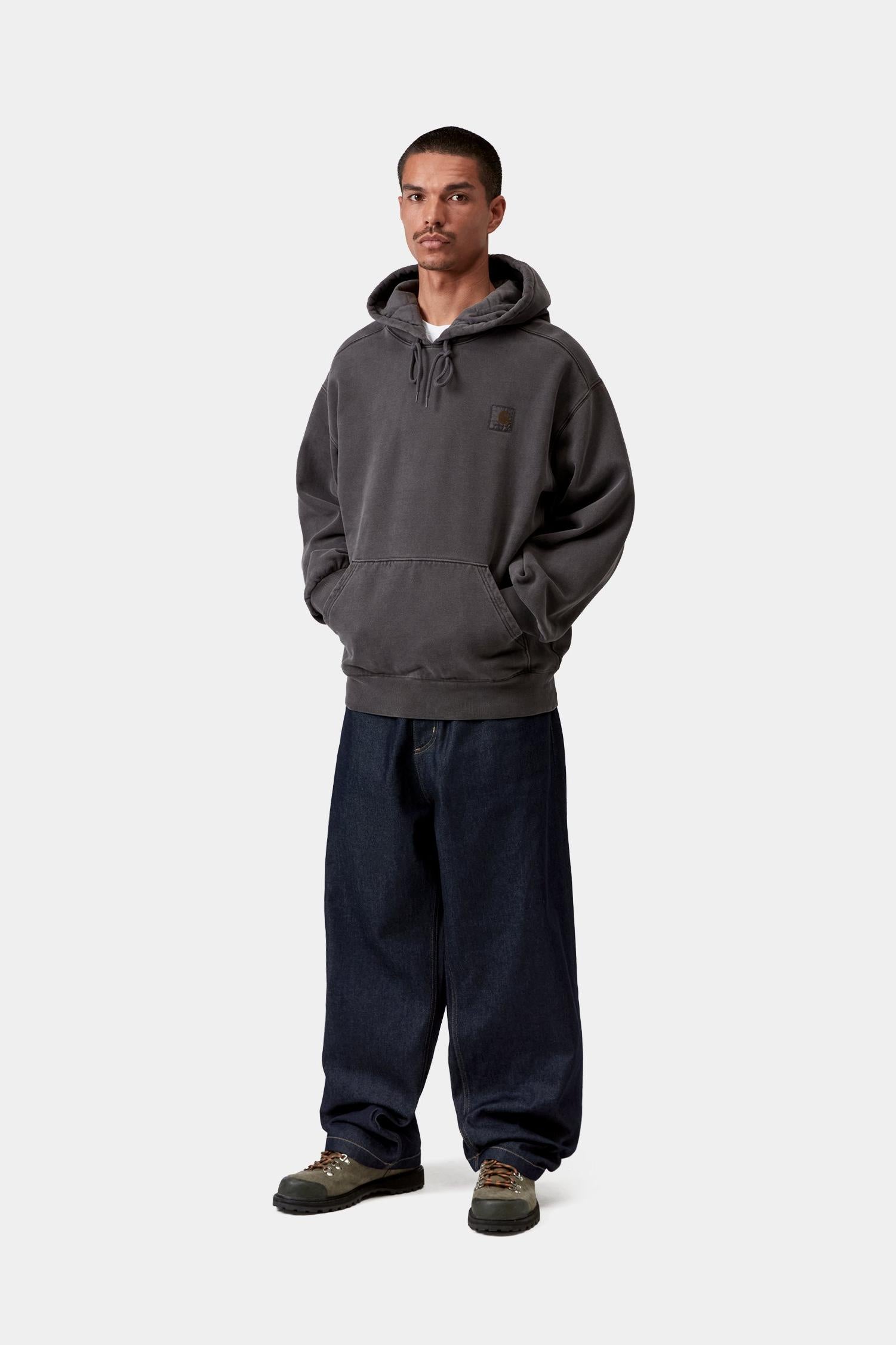 Hooded Nelson Sweatshirt Black (Garment Dyed)