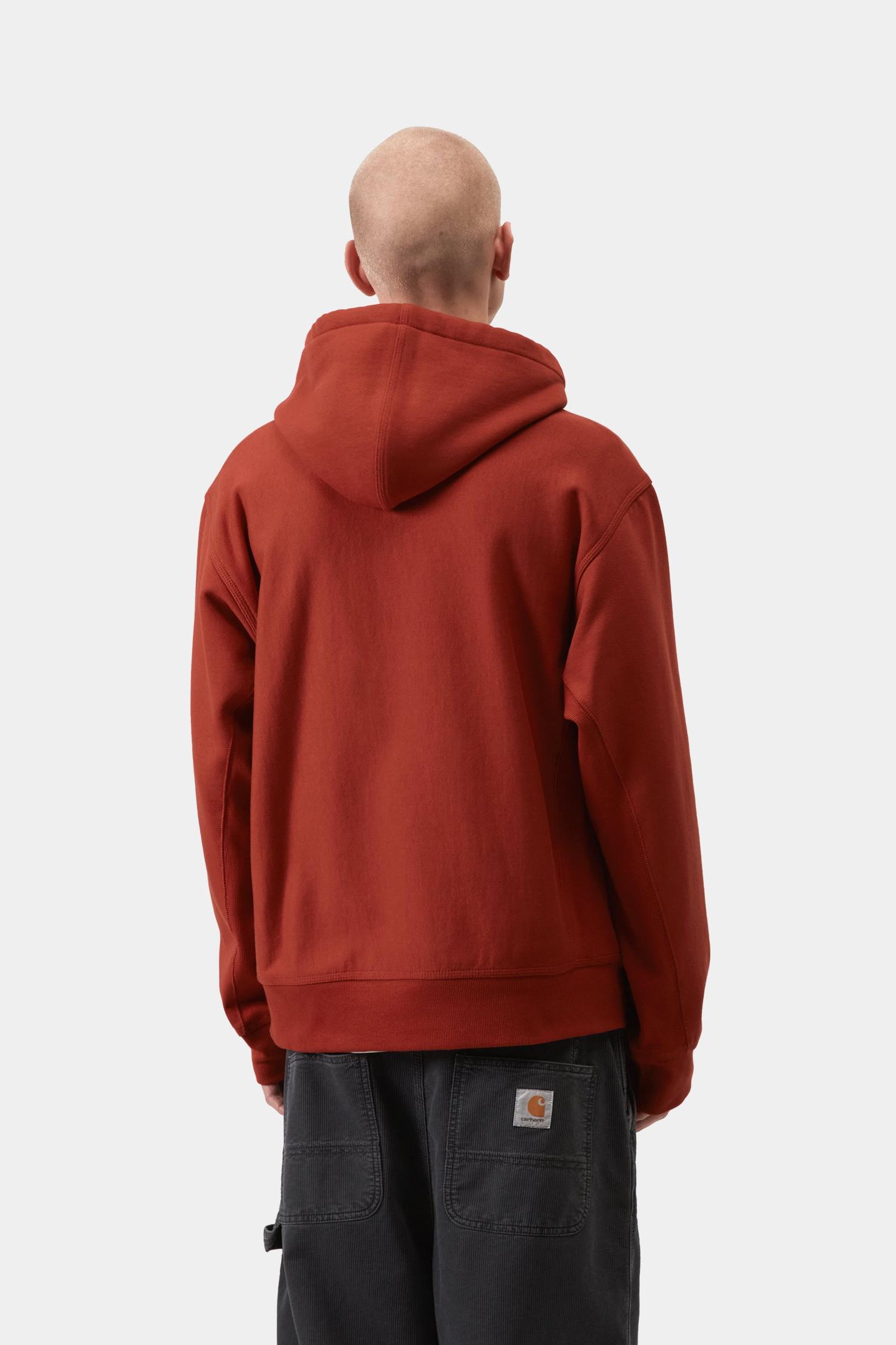 Hooded American Script Sweatshirt Oxide Red