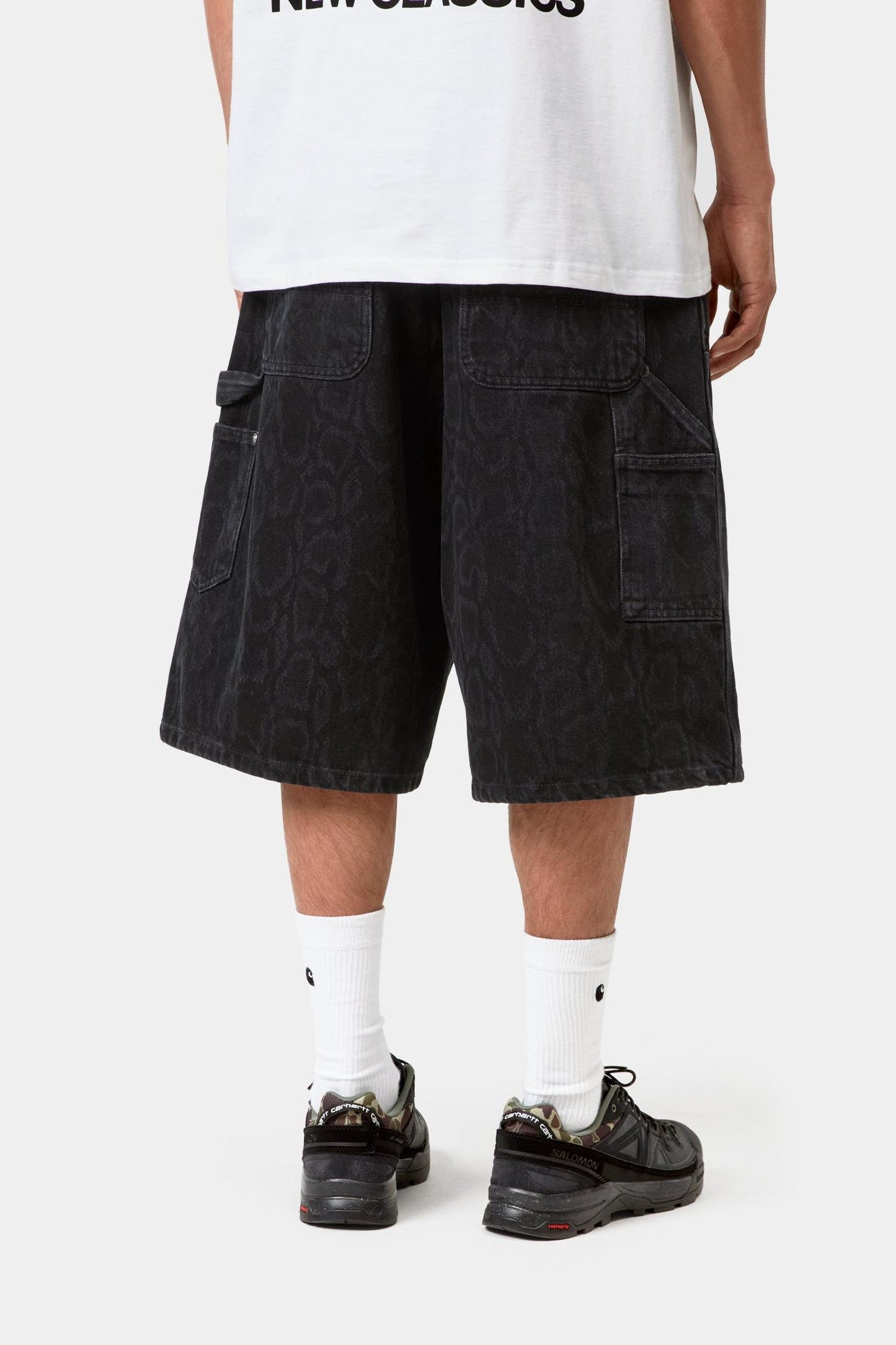 OG Double Knee Short Black Snake Camo (Heavy Stone Wash)