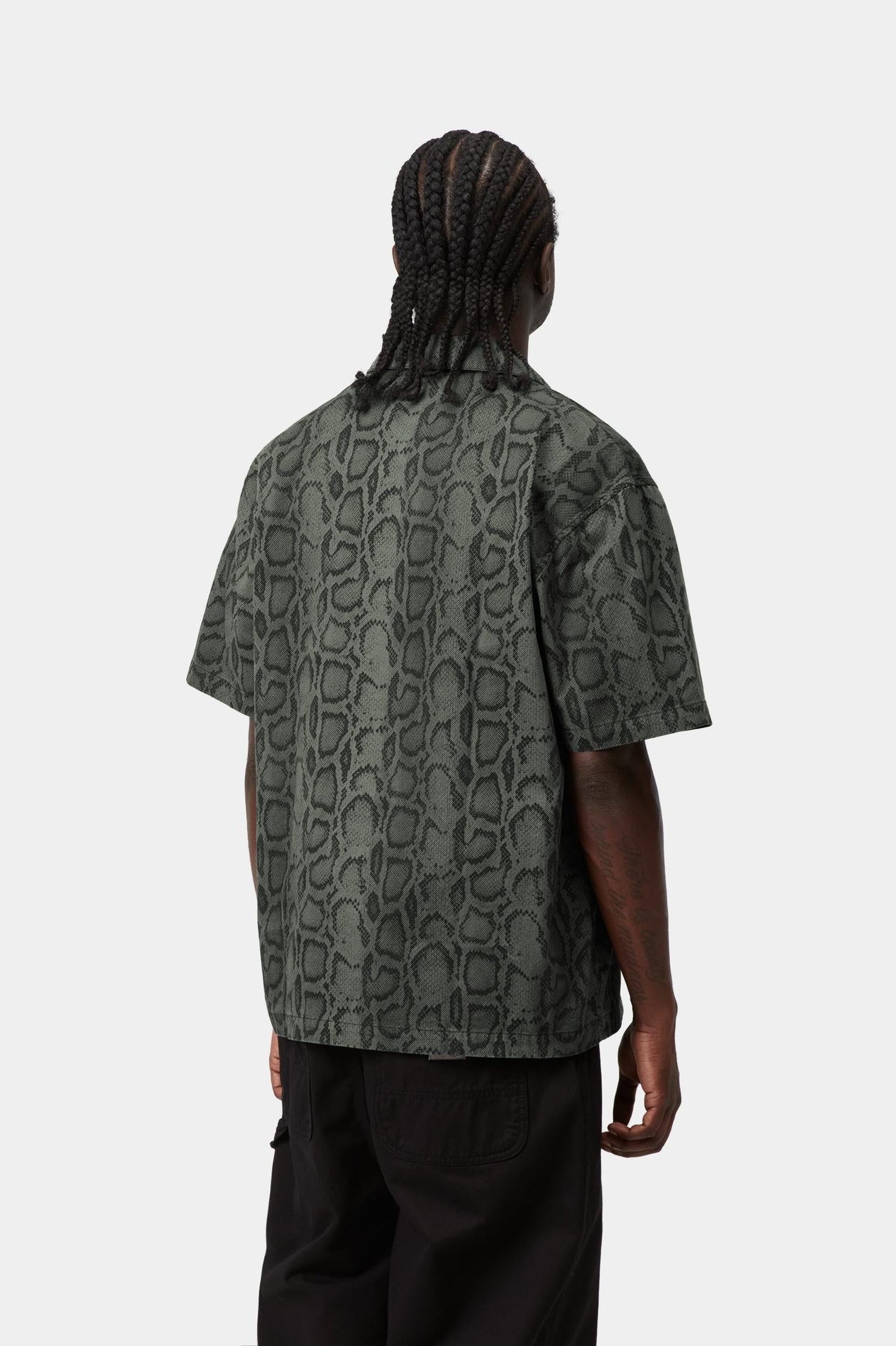 Short Sleeve Snake Camo Shirt Leaf (Garment Dyed)