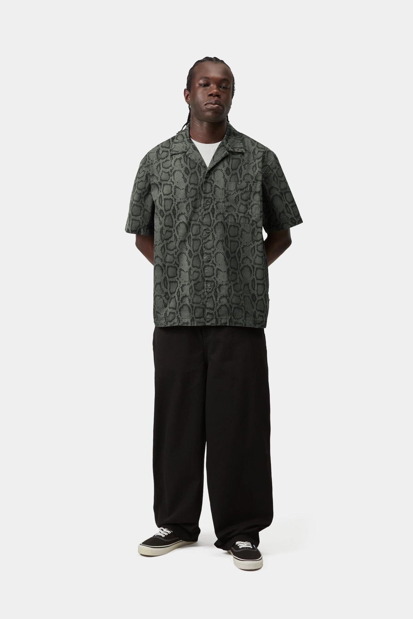 Short Sleeve Snake Camo Shirt Leaf (Garment Dyed)