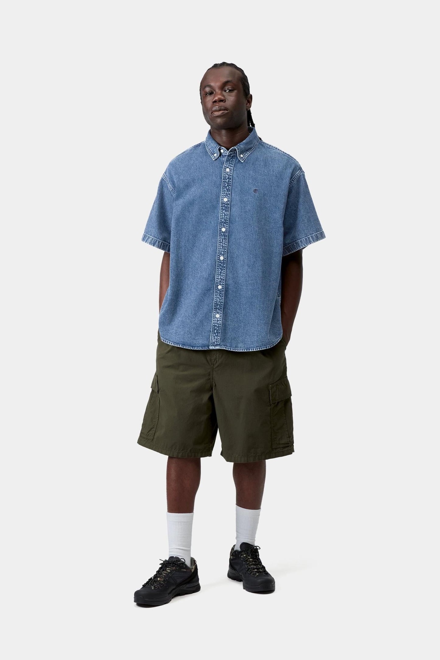 Lucas Short Sleeve Shirt Blue (Stone Washed)