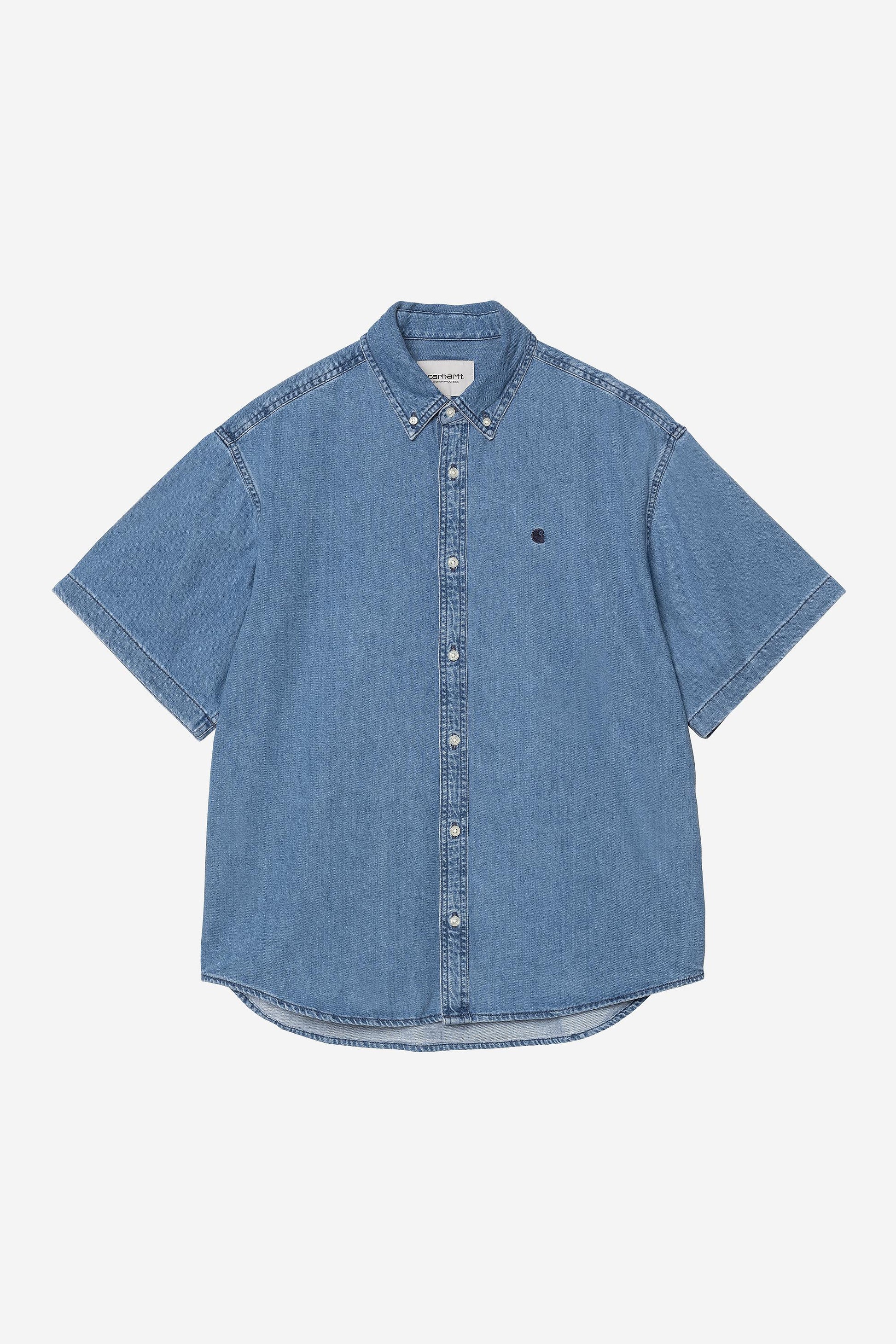 Lucas Short Sleeve Shirt Blue (Stone Washed)