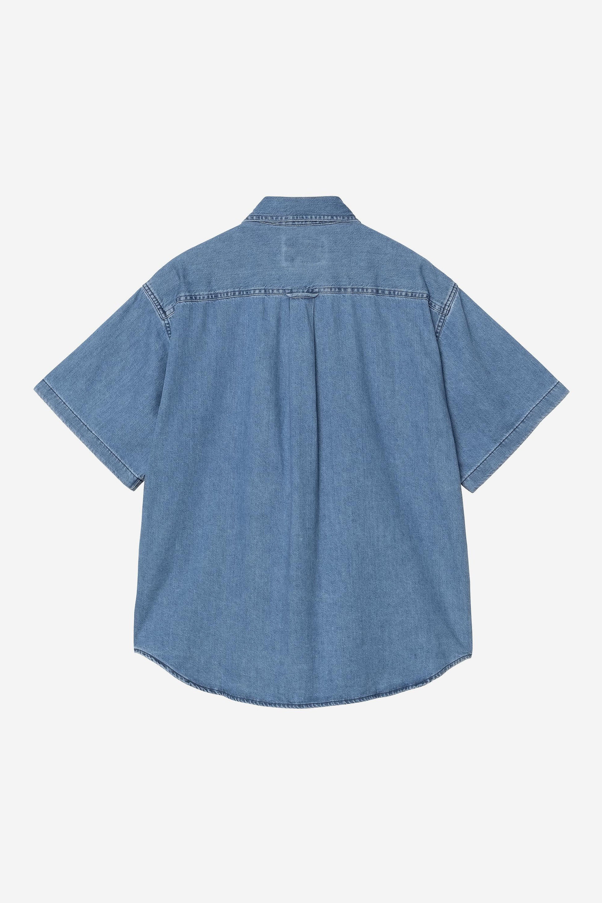 Lucas Short Sleeve Shirt Blue (Stone Washed)