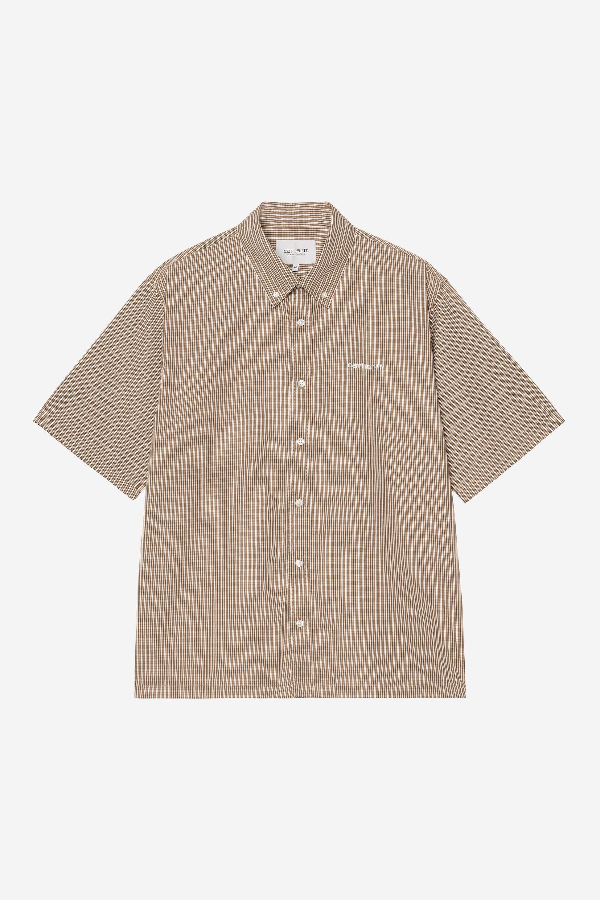 Short Sleeve Groff Check Shirt Hamilton Brown