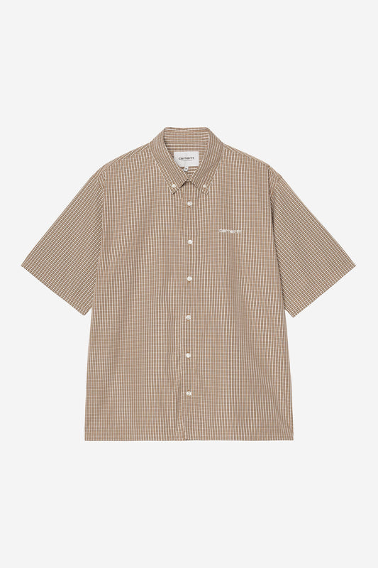 Short Sleeve Groff Check Shirt Hamilton Brown