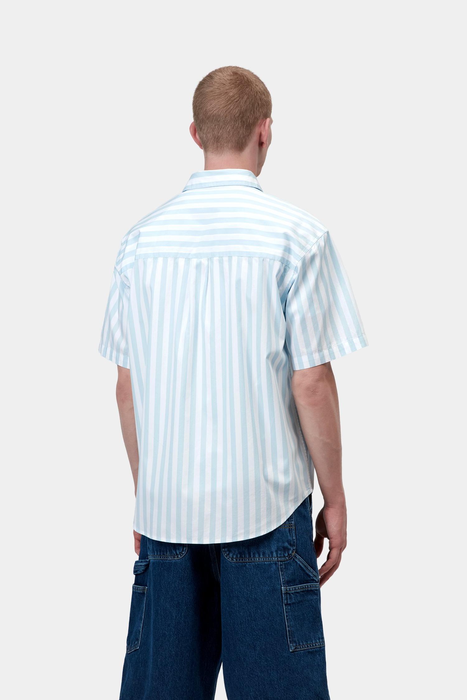 Short Sleeve Royce Stripe Shirt Icaria / White
