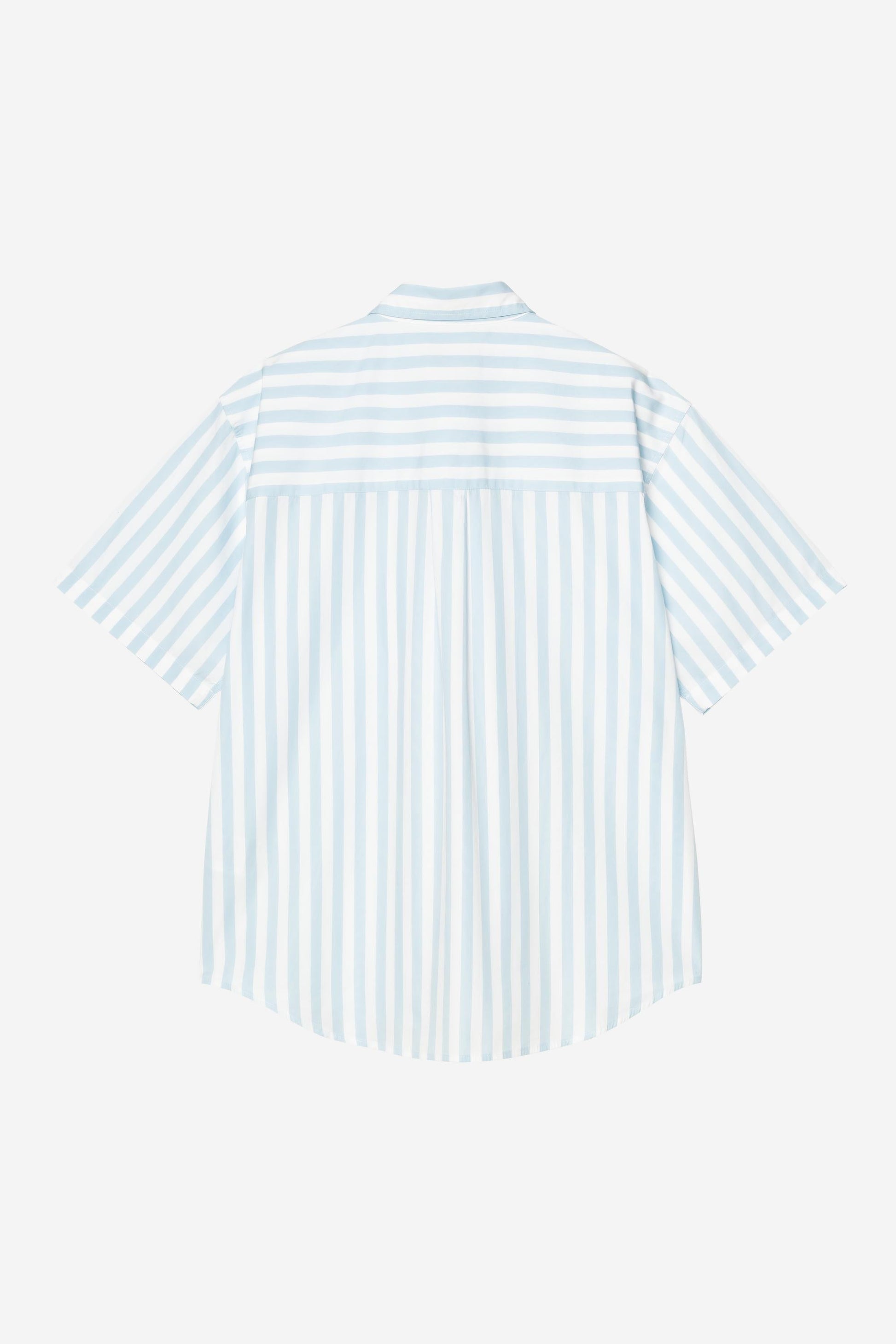 Short Sleeve Royce Stripe Shirt Icaria / White