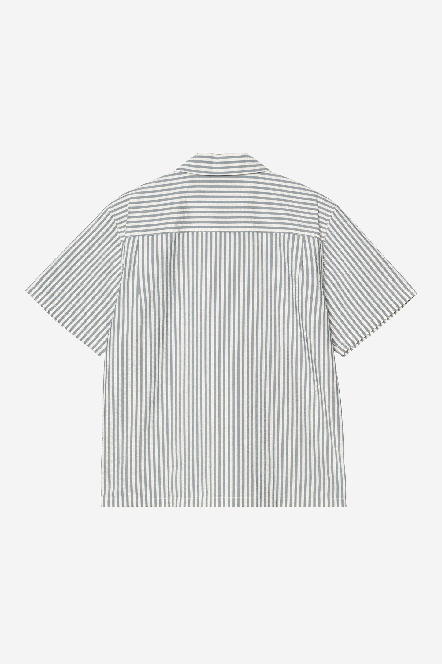 Short Sleeve Leavel Stripe Shirt Blue River / Wax