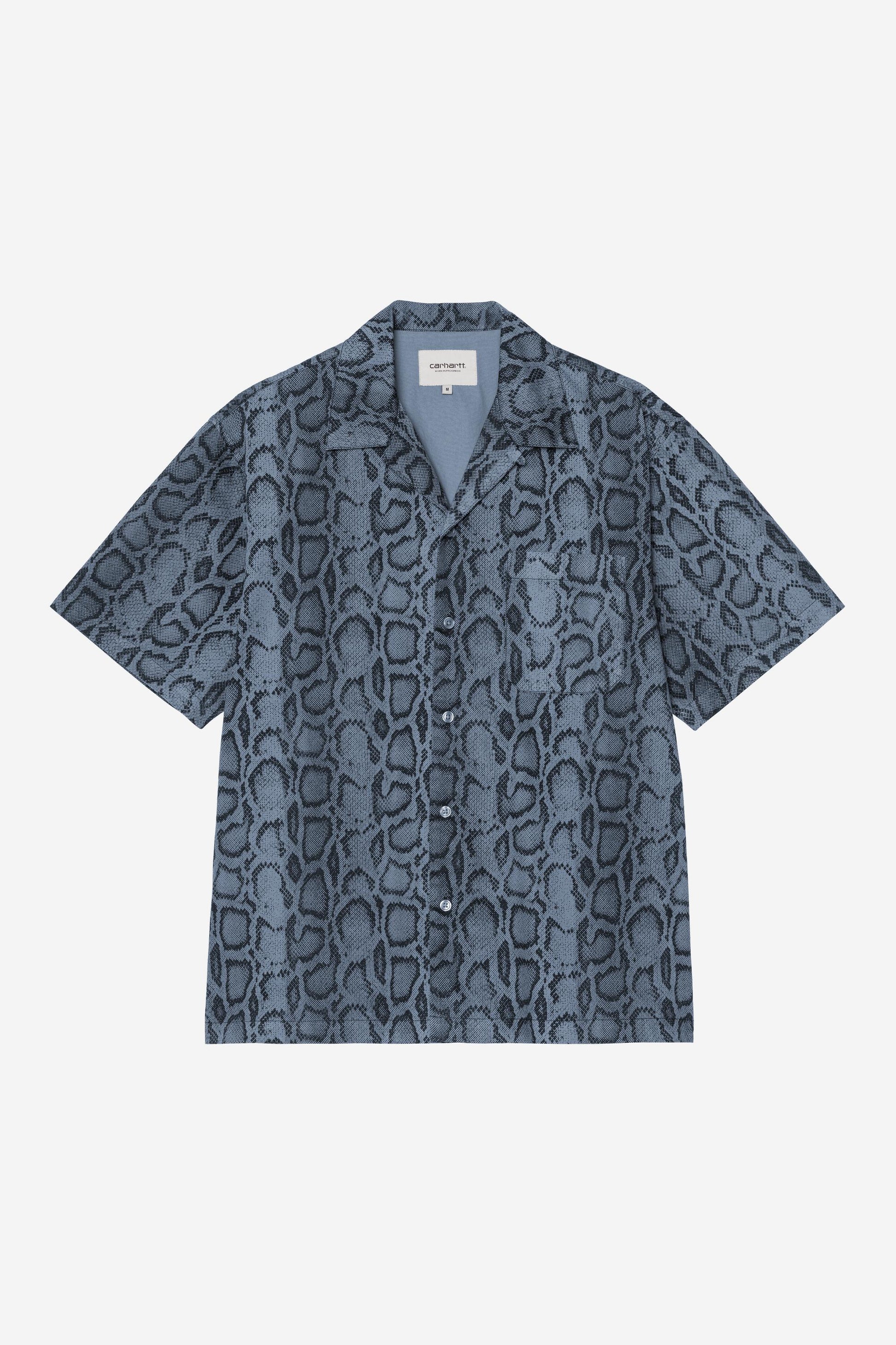 Short Sleeve Snake Camo Shirt Velvet Blue (Garment Dyed)
