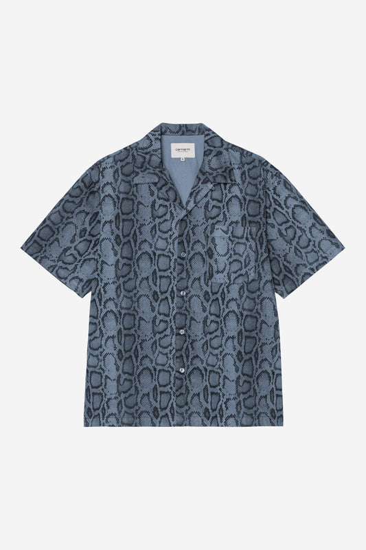 Short Sleeve Snake Camo Shirt Velvet Blue (Garment Dyed)
