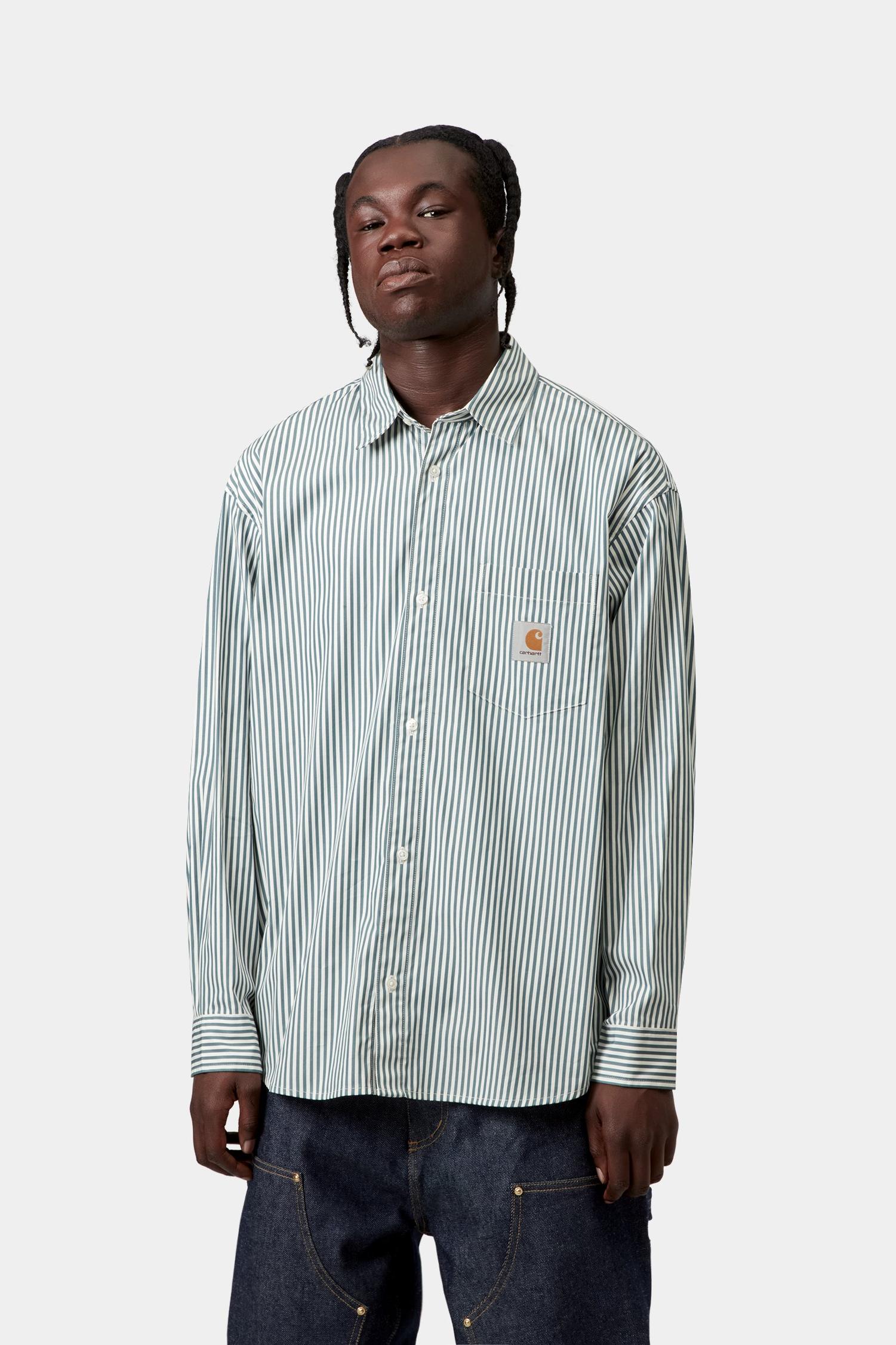 Daldry Stripe Shirt Office Blue / Wax