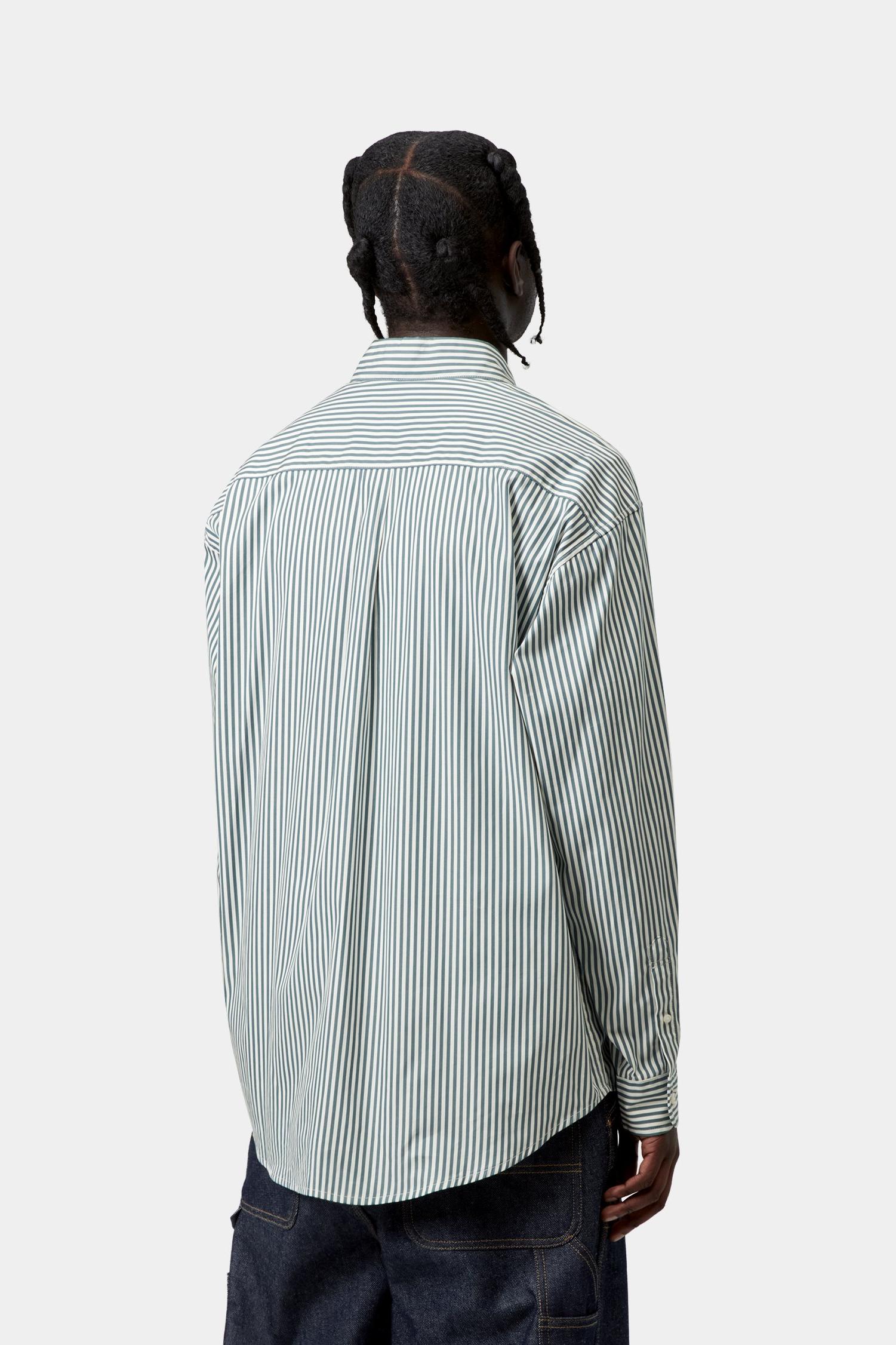 Daldry Stripe Shirt Office Blue / Wax