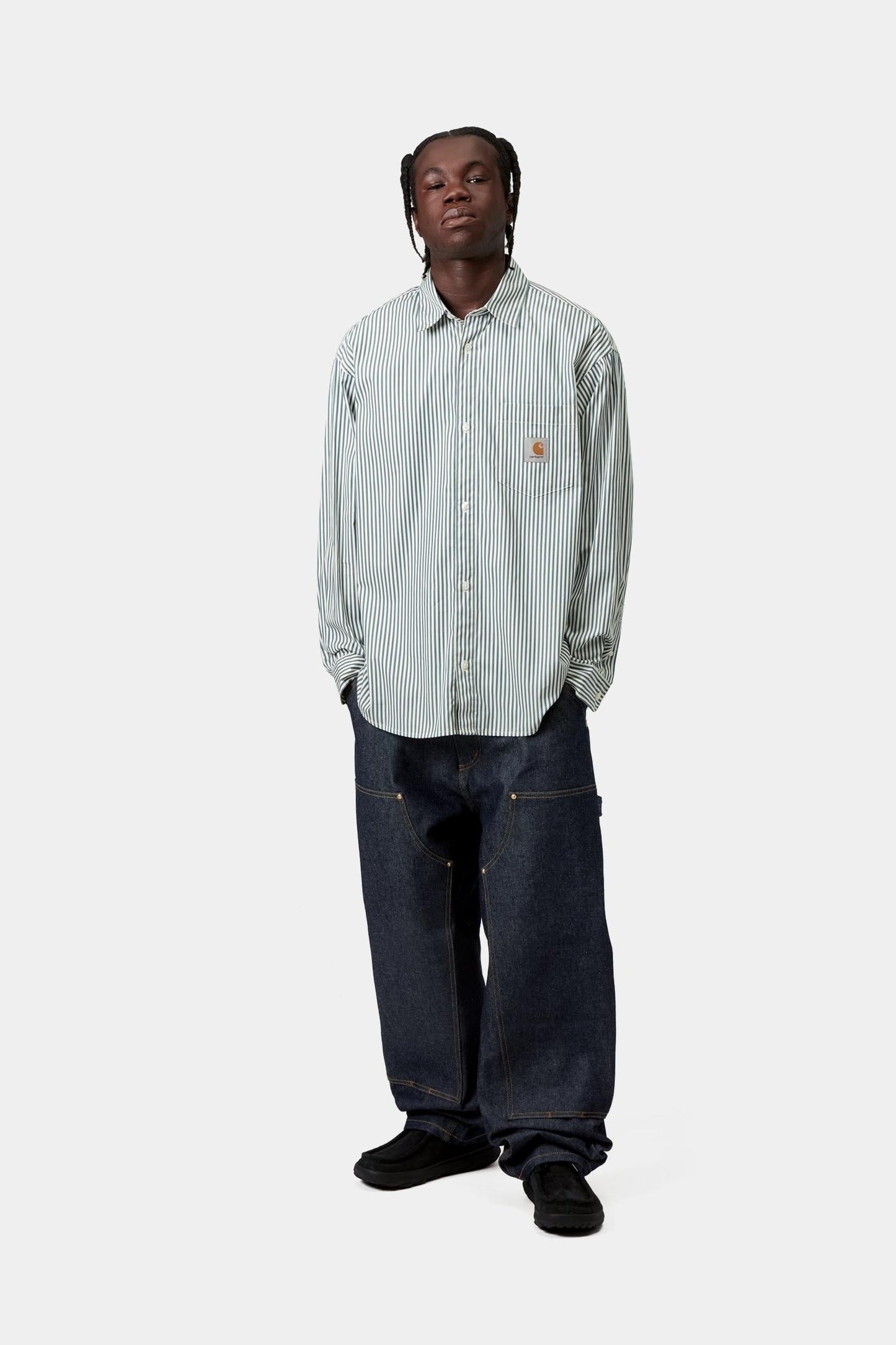 Daldry Stripe Shirt Office Blue / Wax