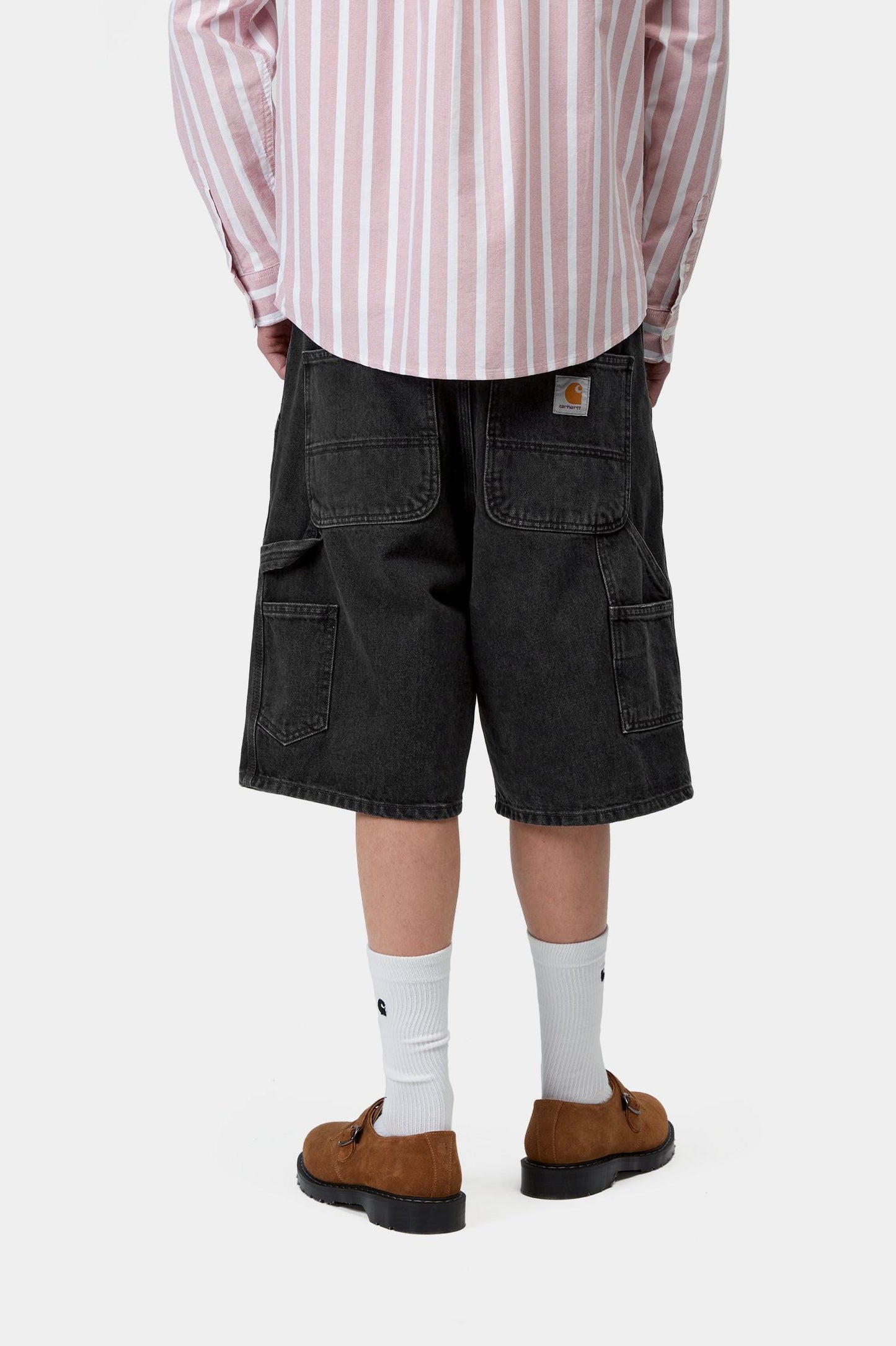 Single Knee Short - Denim Black (Stone Washed)