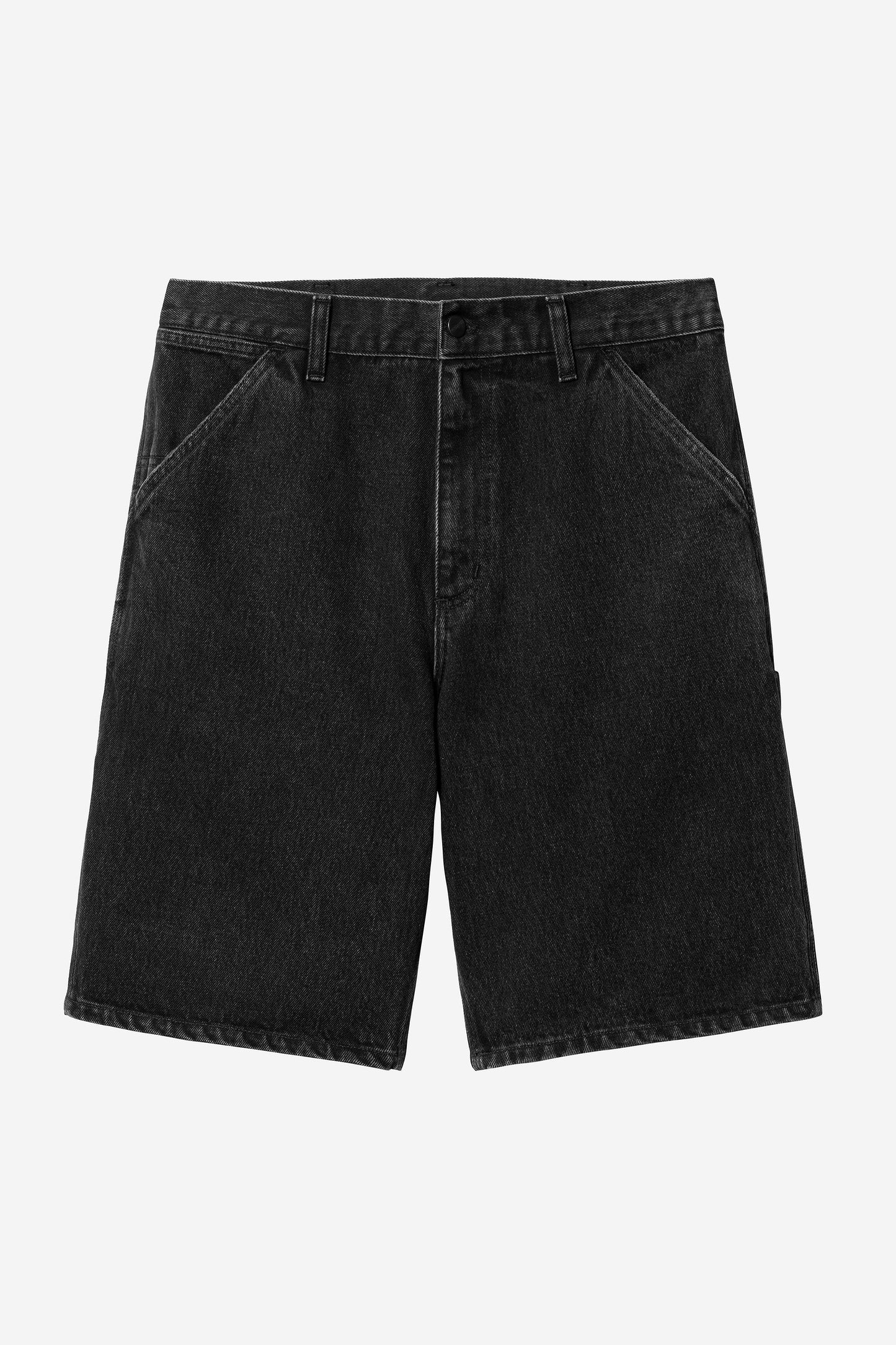 Single Knee Short - Denim Black (Stone Washed)