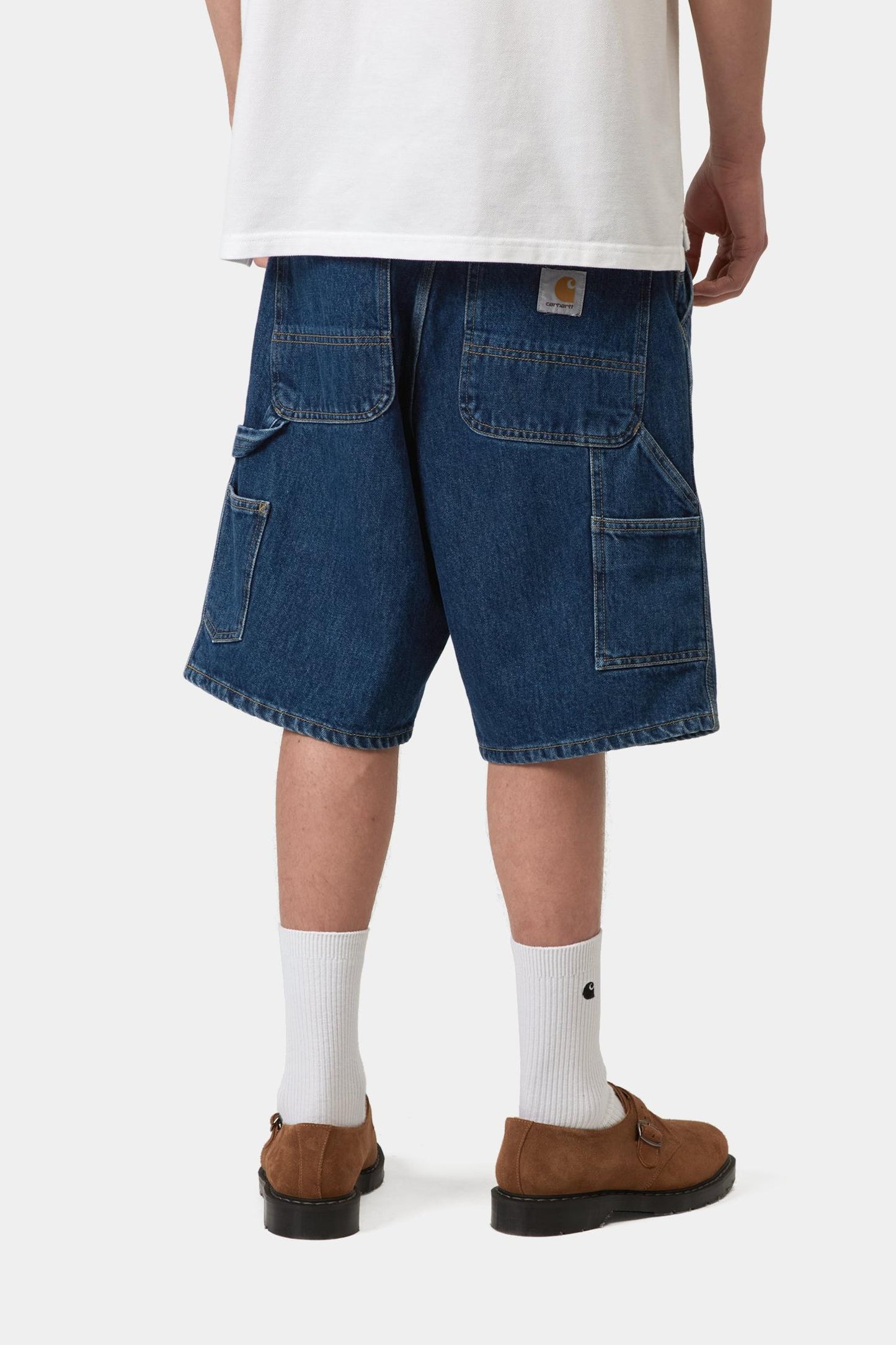 Single Knee Short - Denim Blue (Stone Washed)