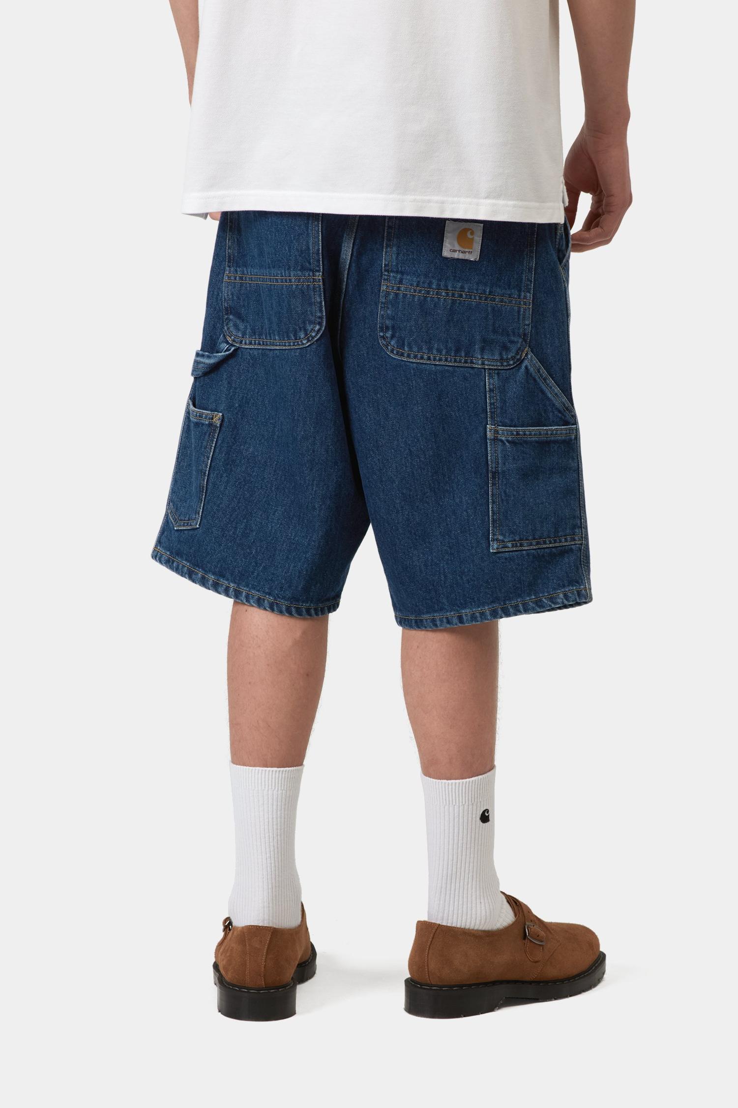 Single Knee Short - Denim Blue (Stone Washed)