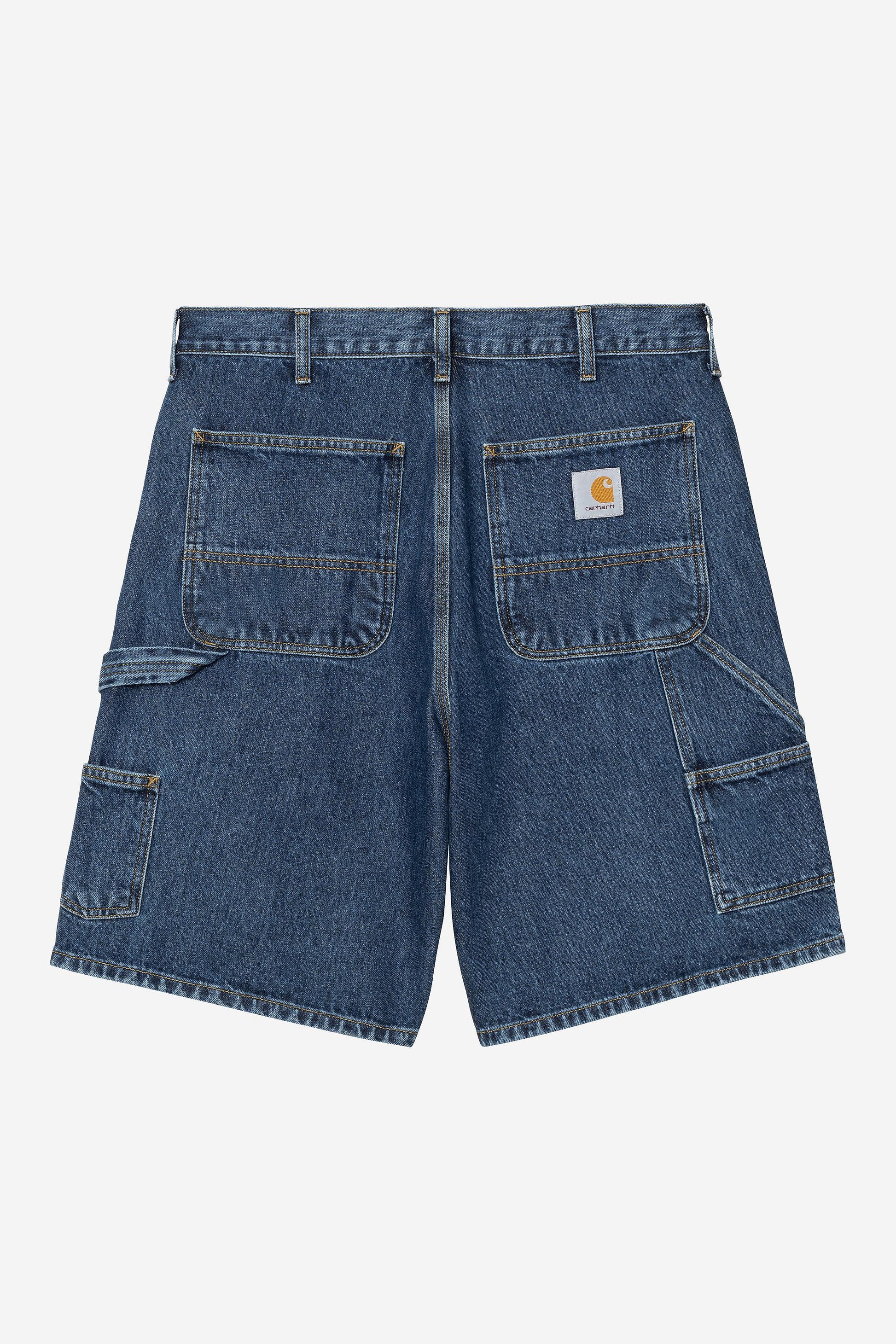 Double Knee Short Blue (Stone Washed)