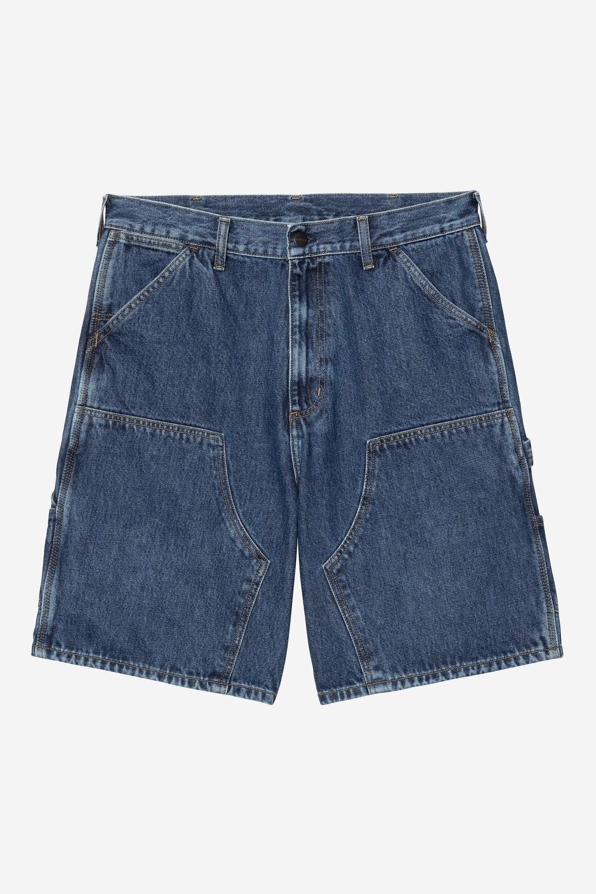 Double Knee Short Blue (Stone Washed)