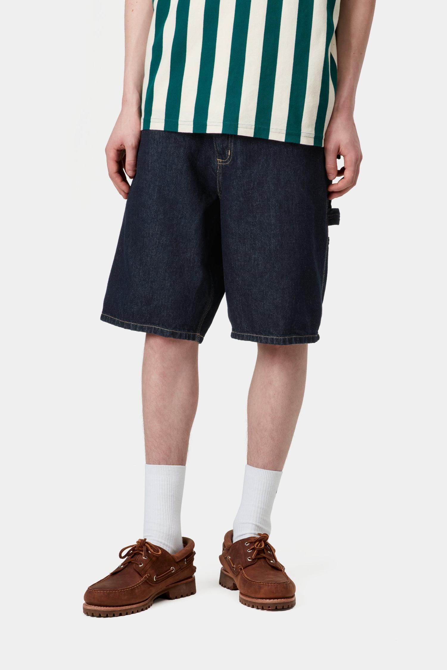 Single Knee Short - Denim Blue (Rinsed)