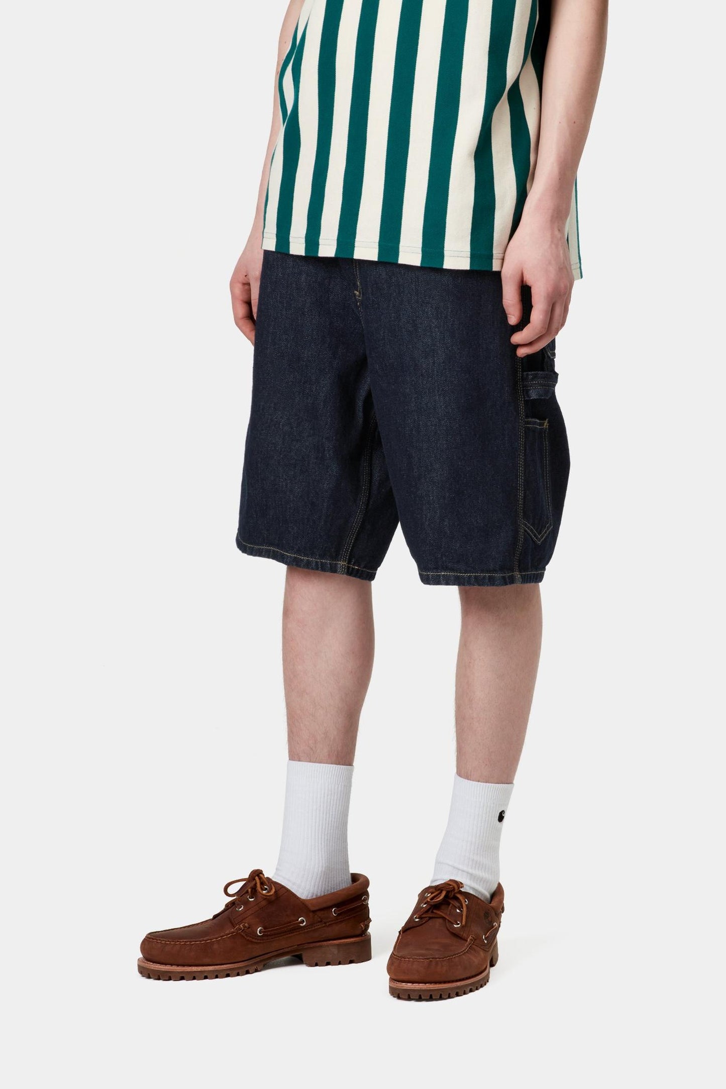 Single Knee Short - Denim Blue (Rinsed)
