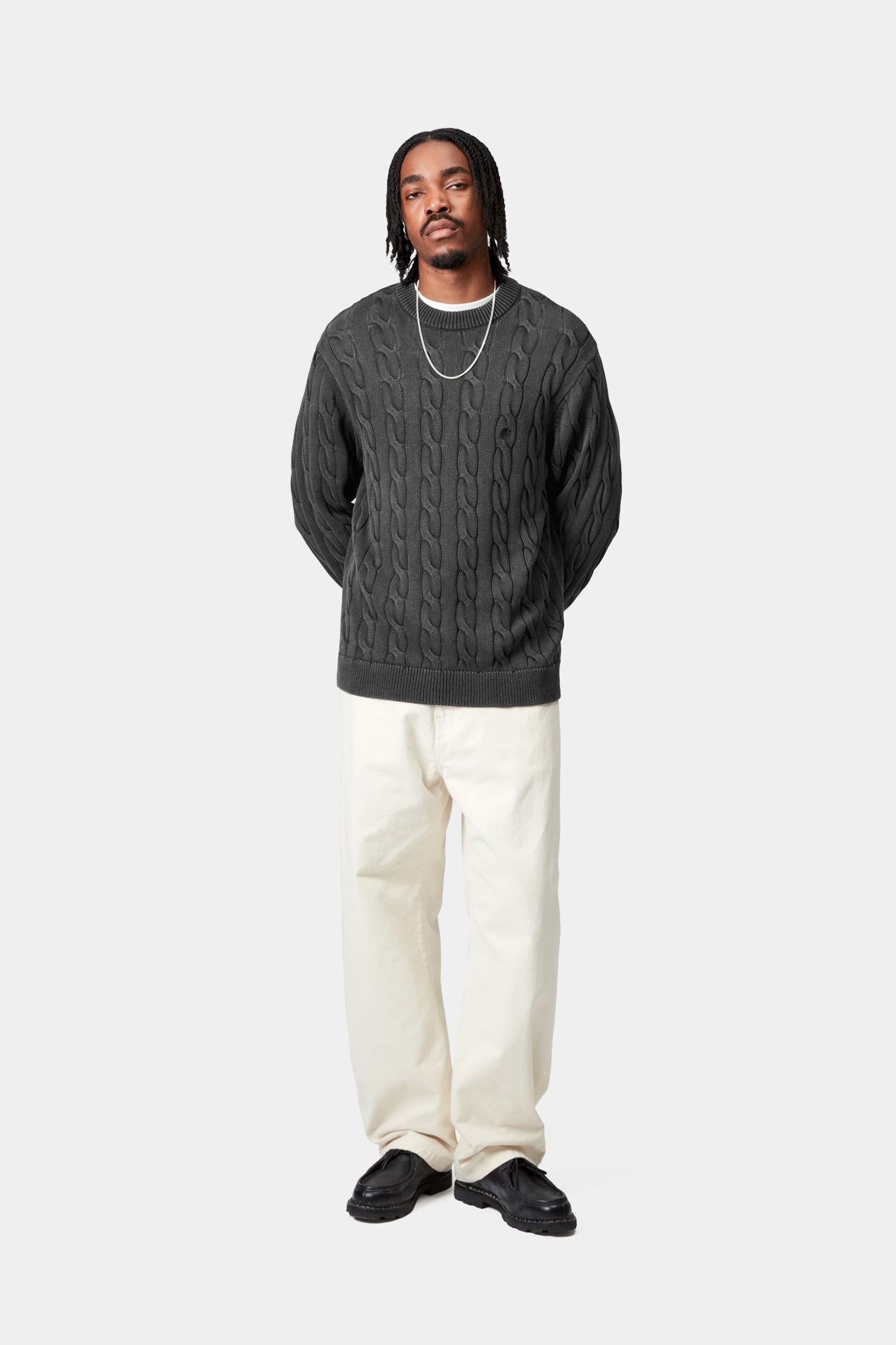 Carter Sweater Black (Garment Dyed)