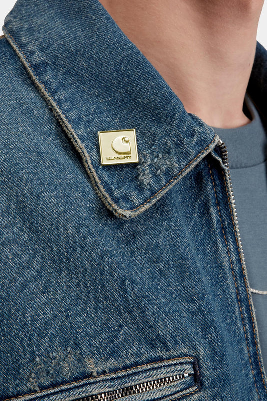 Square Label Pin Gold
