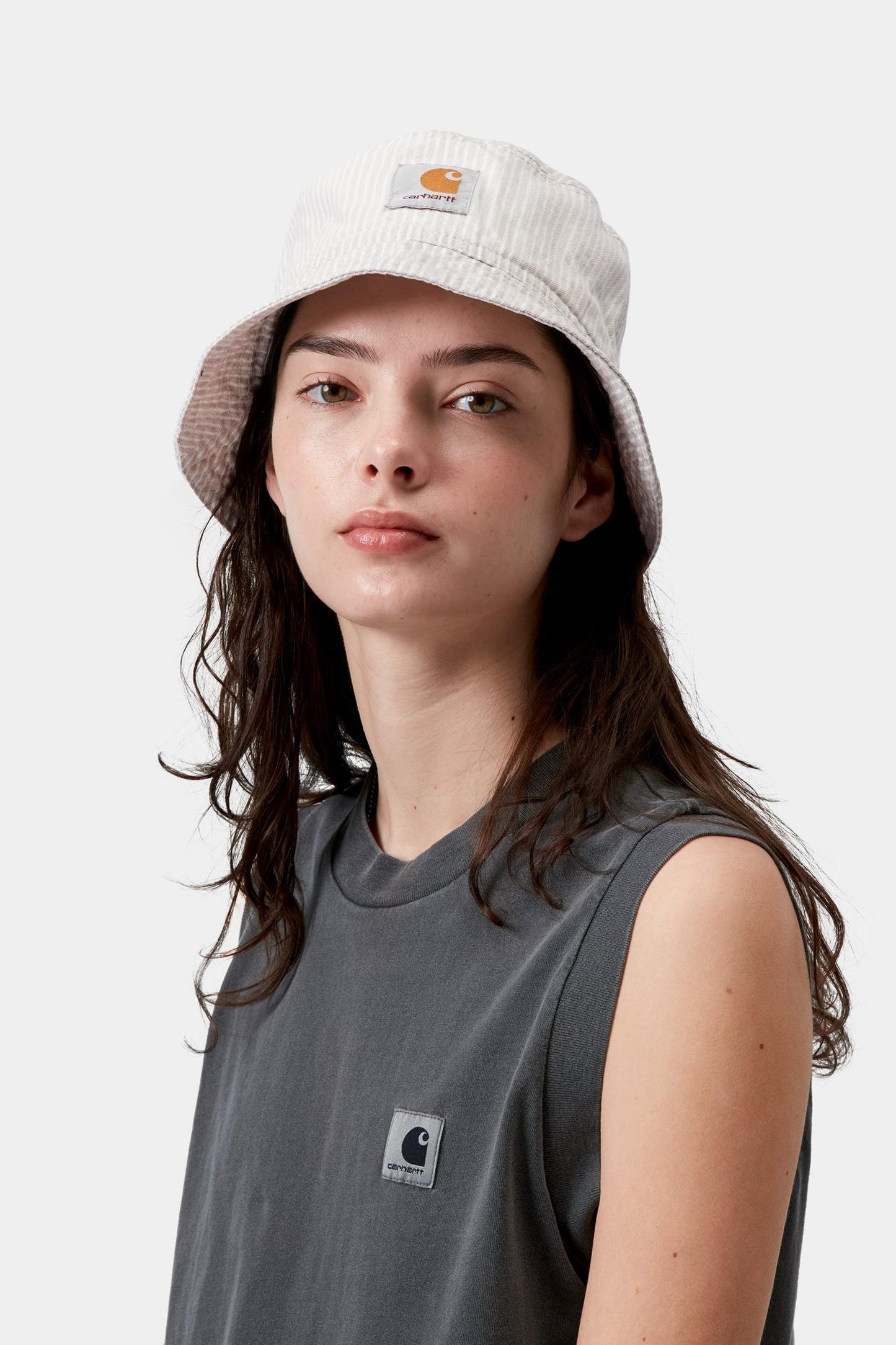 Mercer Stripe Bucket Hat Graphite / Wax (Bleached)