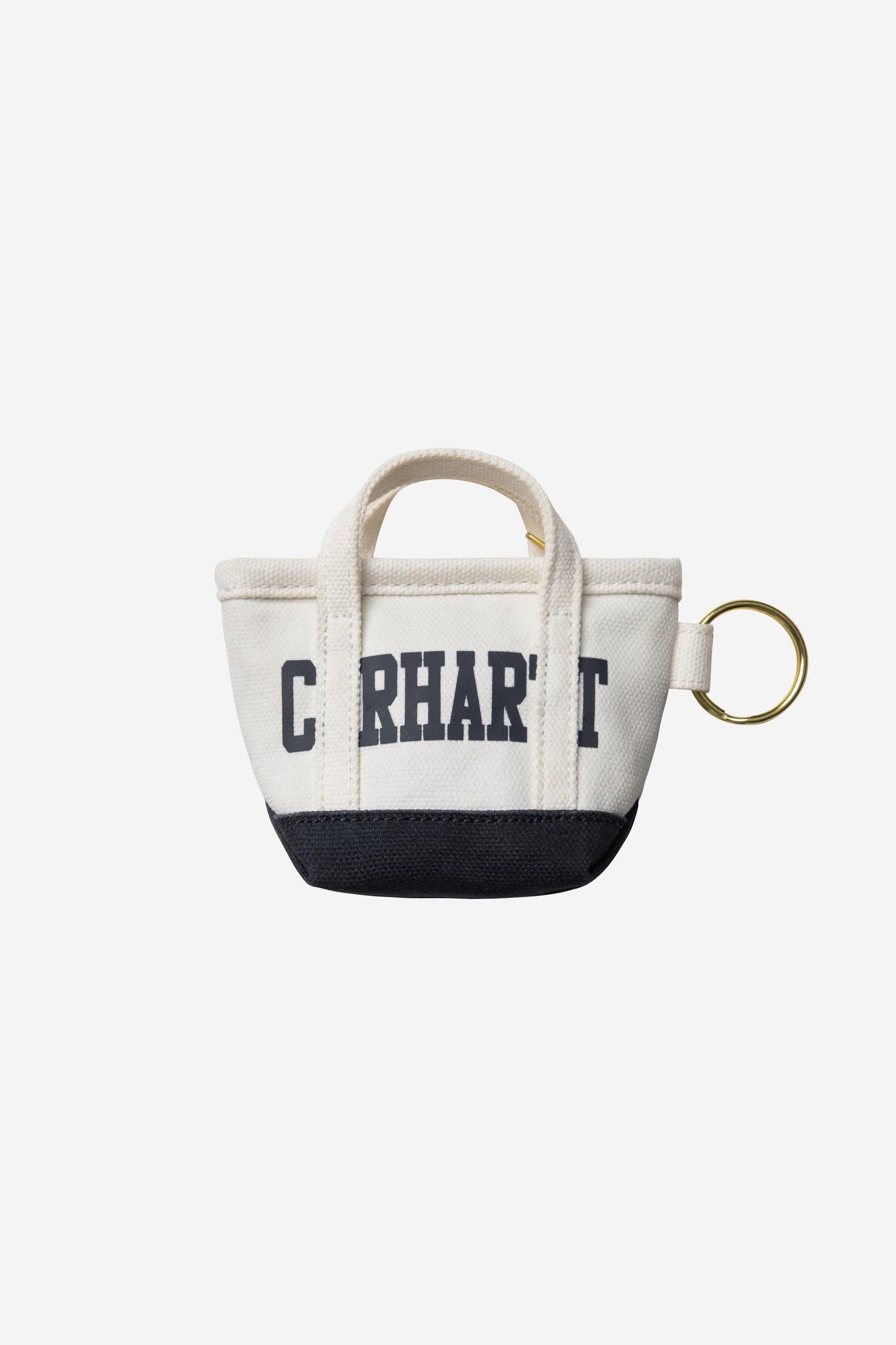 Mini Tote Bag Keychain Natural / Blue