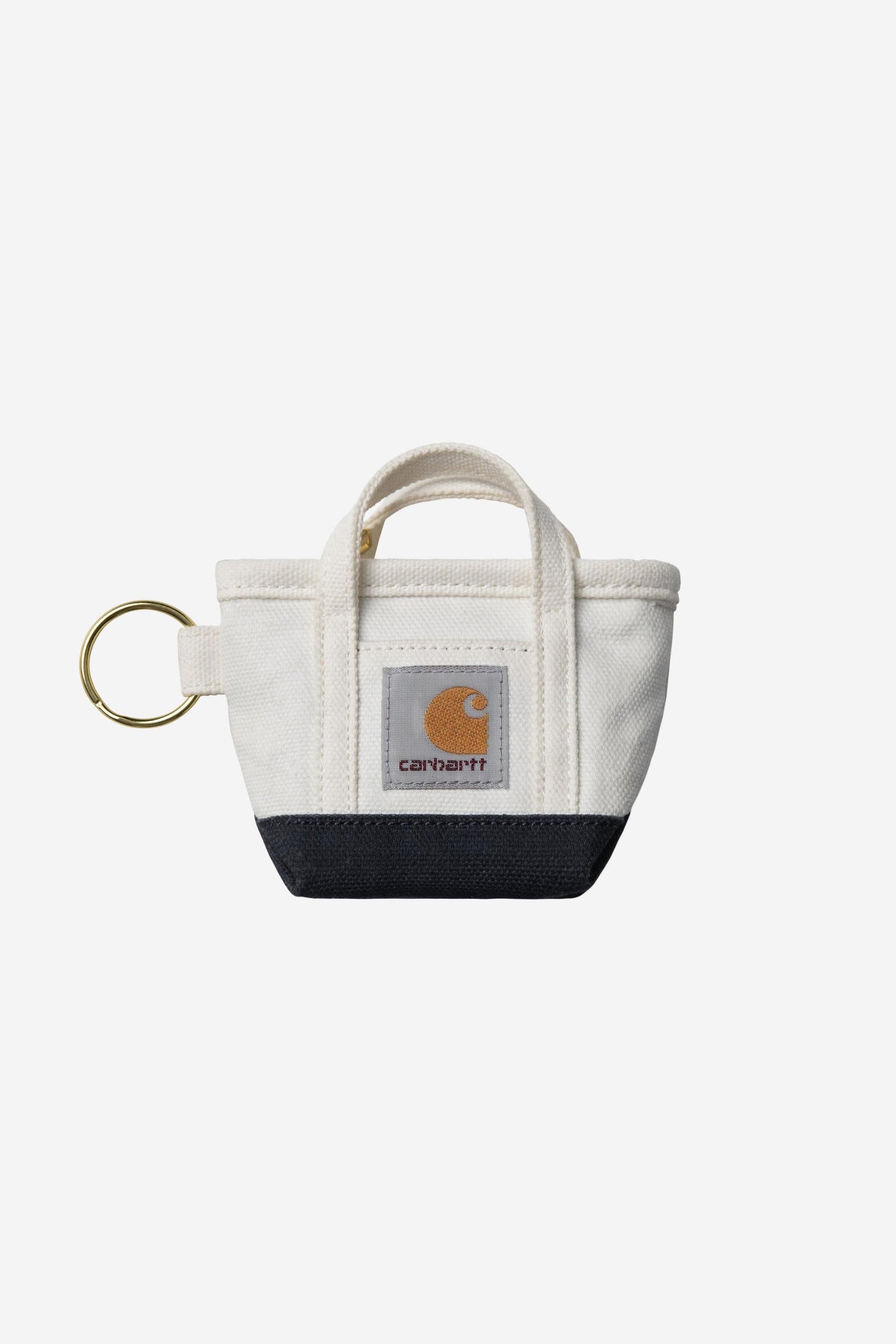 Mini Tote Bag Keychain Natural / Blue