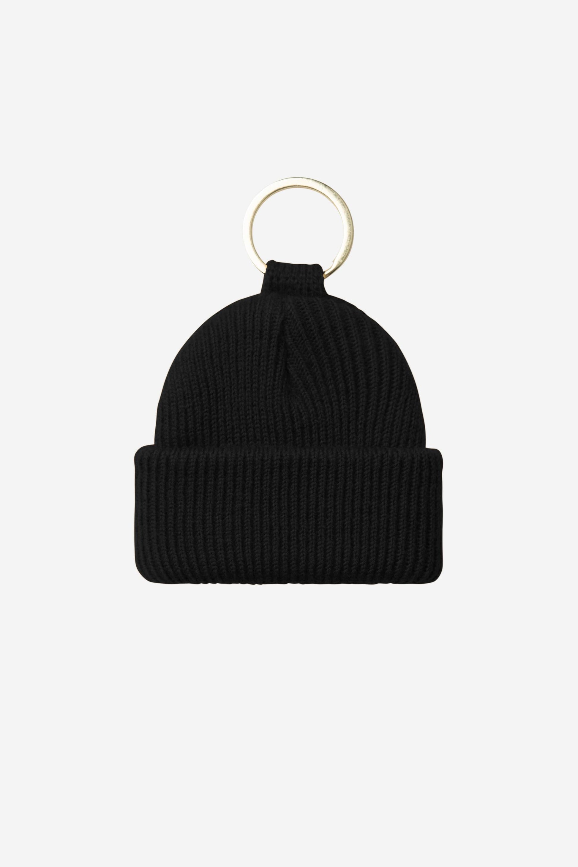 Mini Watch Hat Keychain Black