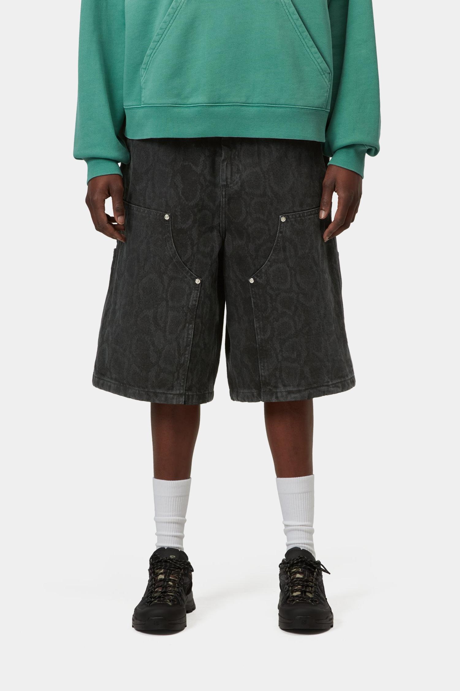 Snake Nixon Double Knee Short Black Snake Camo (Heavy Stone Wash)