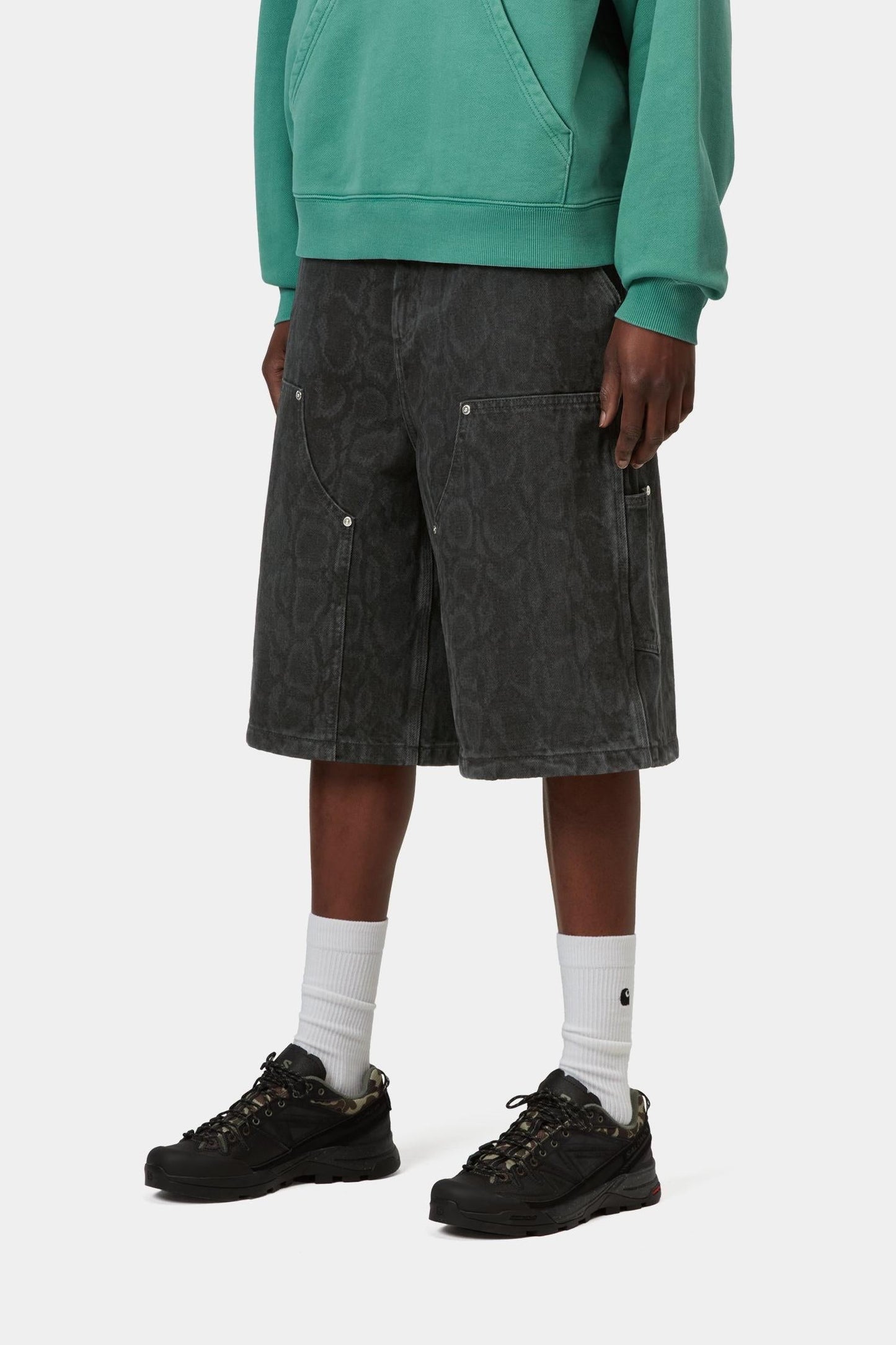 Snake Nixon Double Knee Short Black Snake Camo (Heavy Stone Wash)