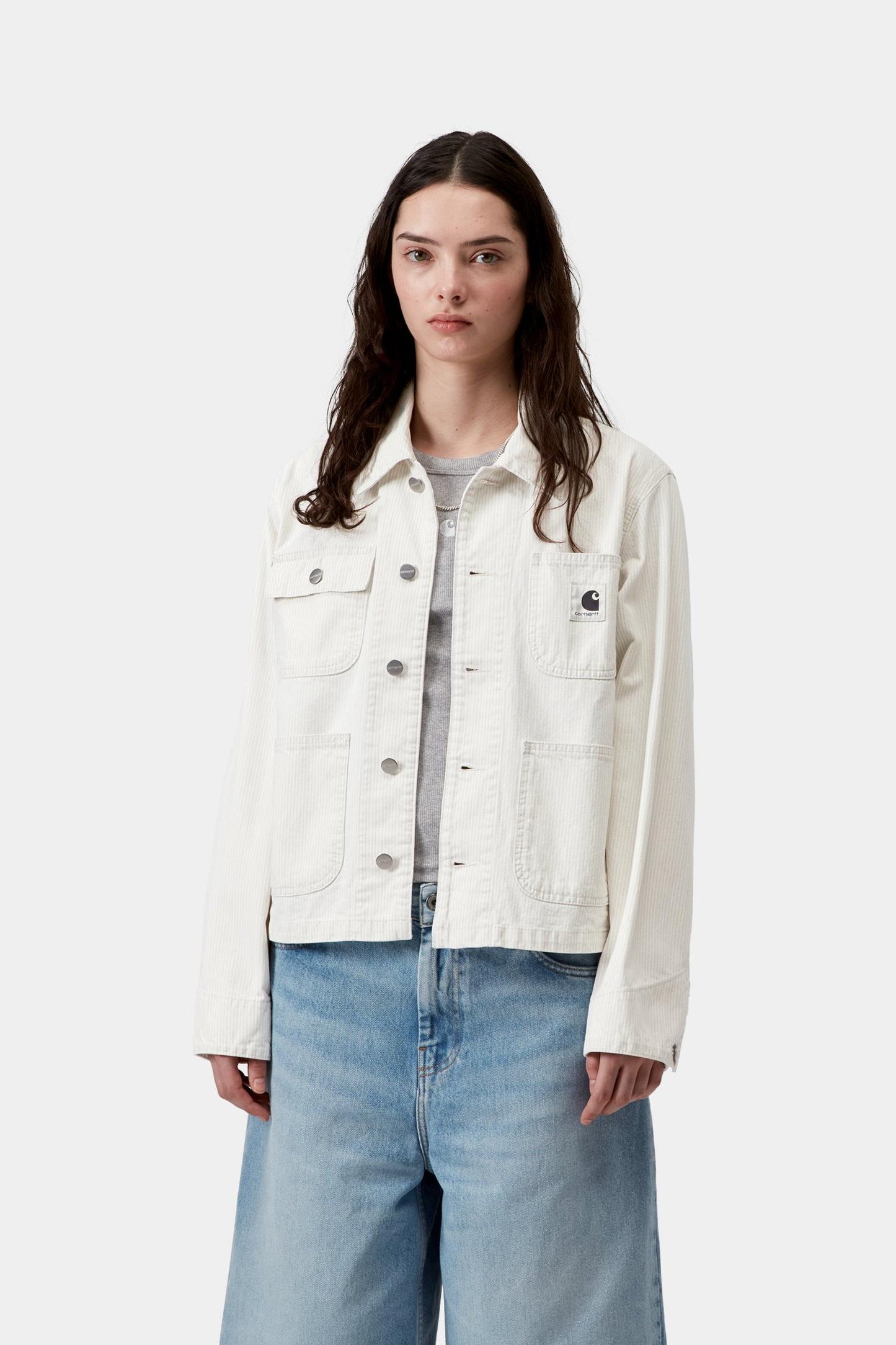 Mercer Stripe Chore Coat Graphite / Wax (Bleached)