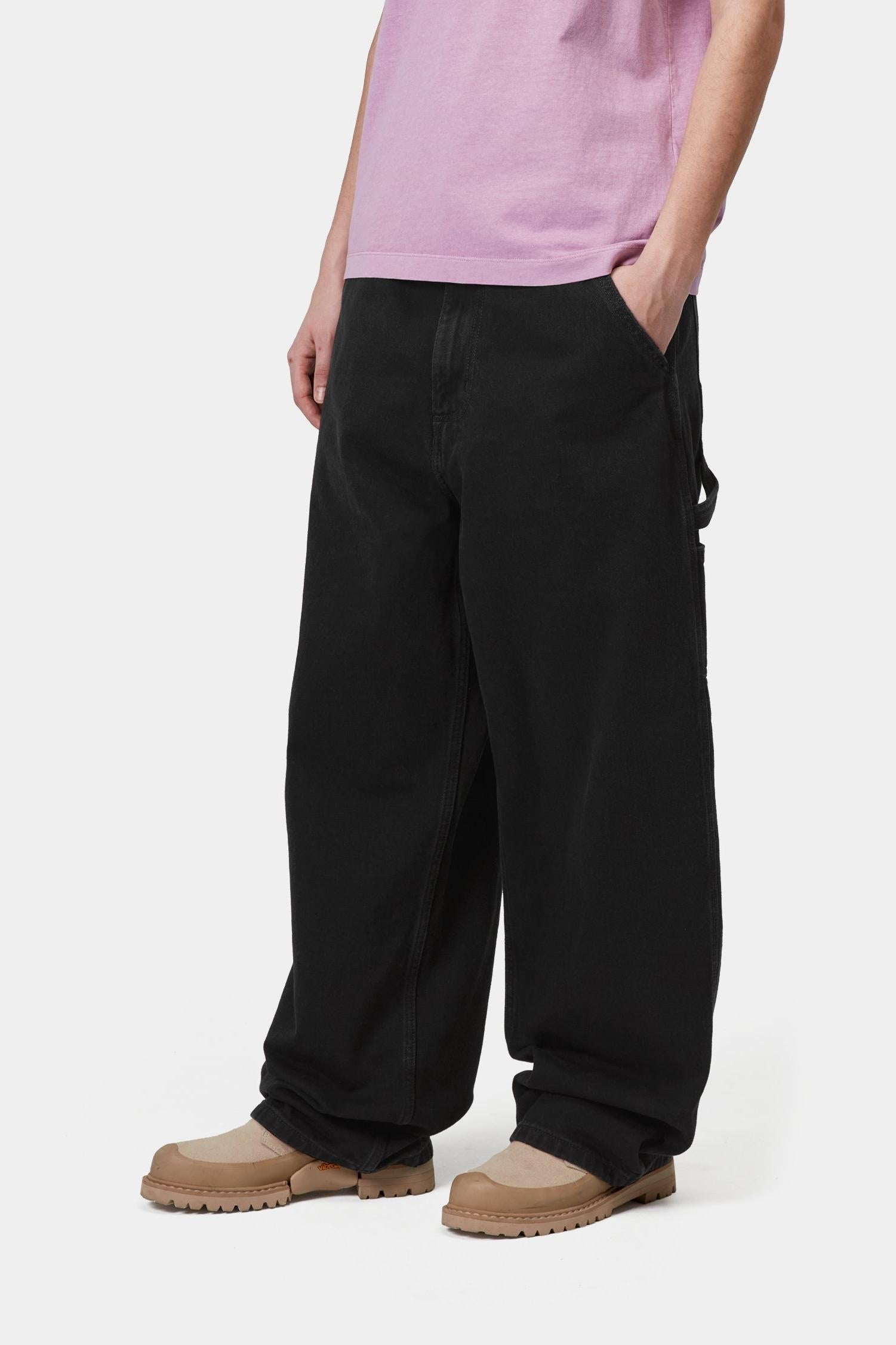 Brandon Single Knee Pant Black (Stone Washed)