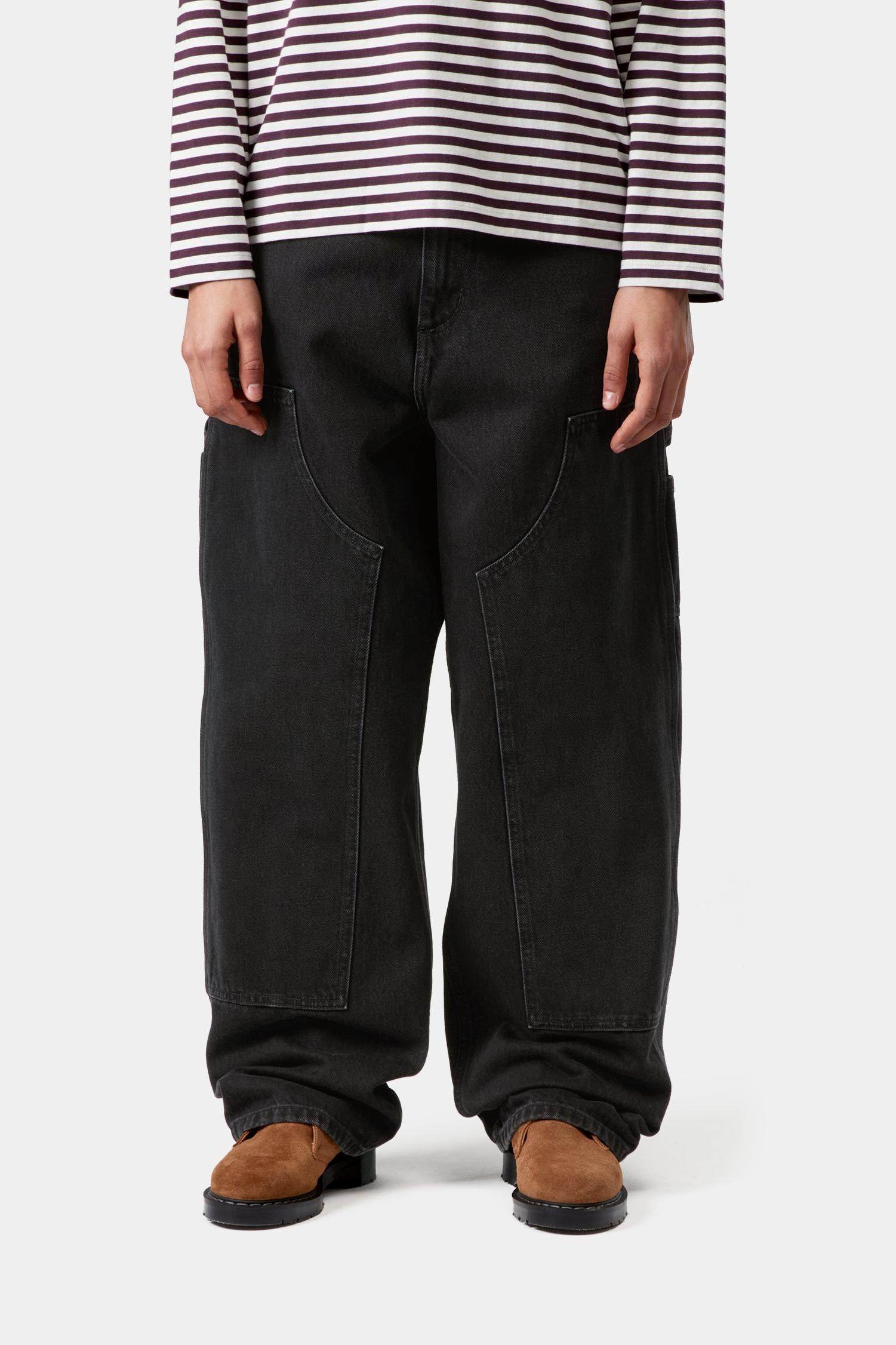 Brandon Double Knee Pant Black (Stone Washed)