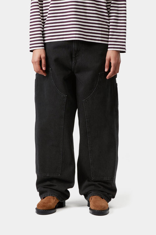 Brandon Double Knee Pant Black (Stone Washed)